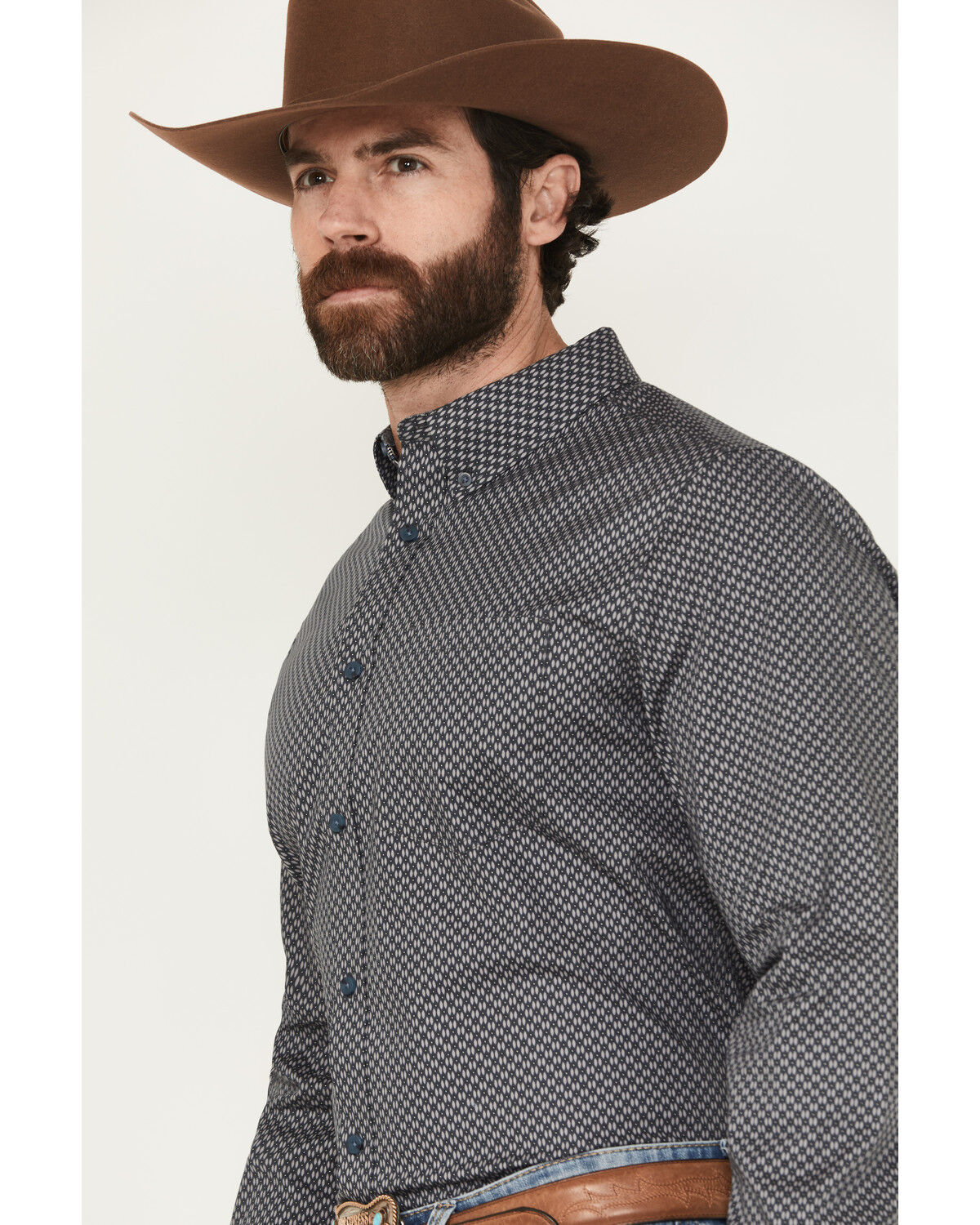 Cody James Men's San Juan Geo Print Long Sleeve Button-Down Stretch Western Shirt