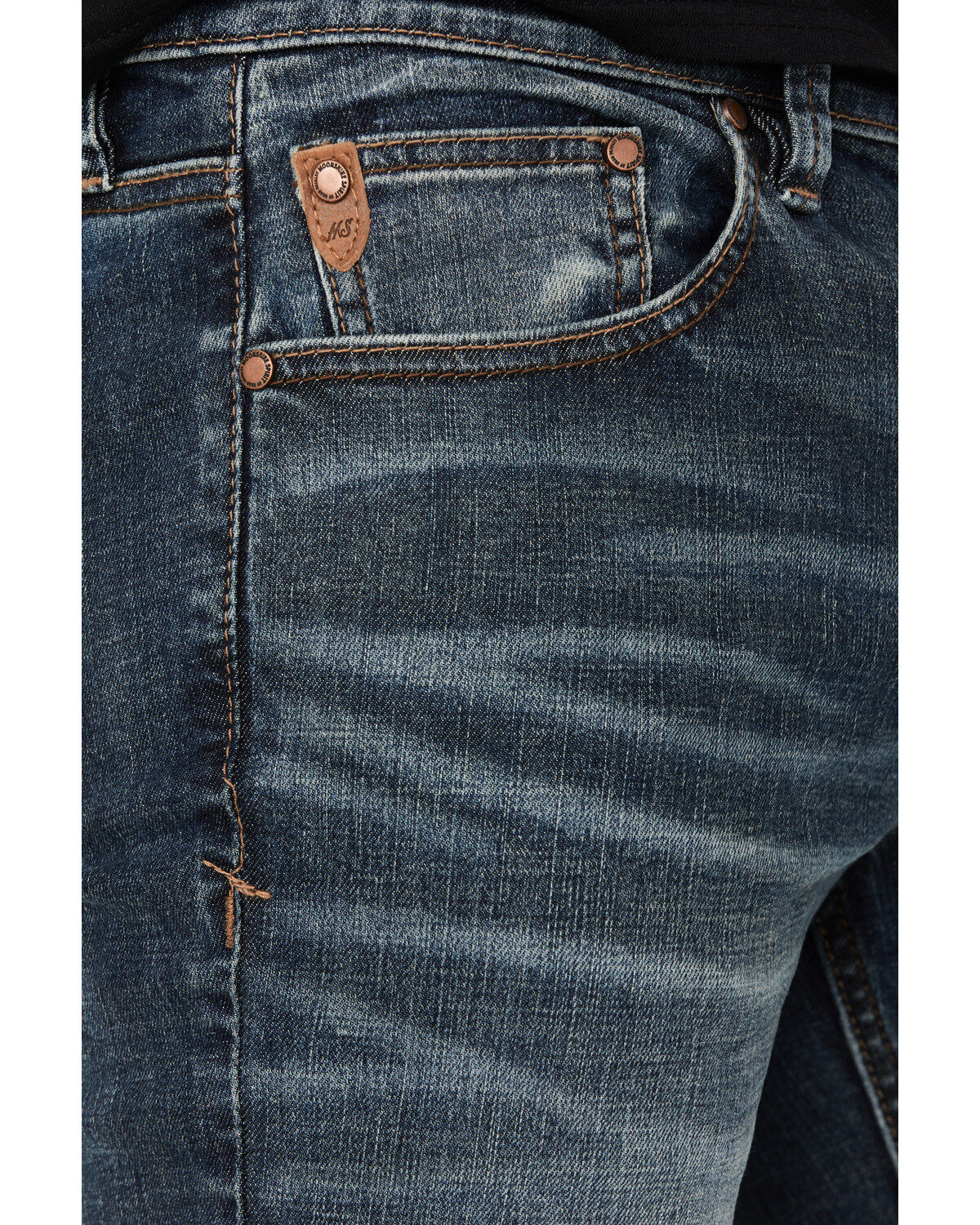 Moonshine Spirit Men's Dark Wash Unaged Whiskey Slim Stretch Denim Jeans