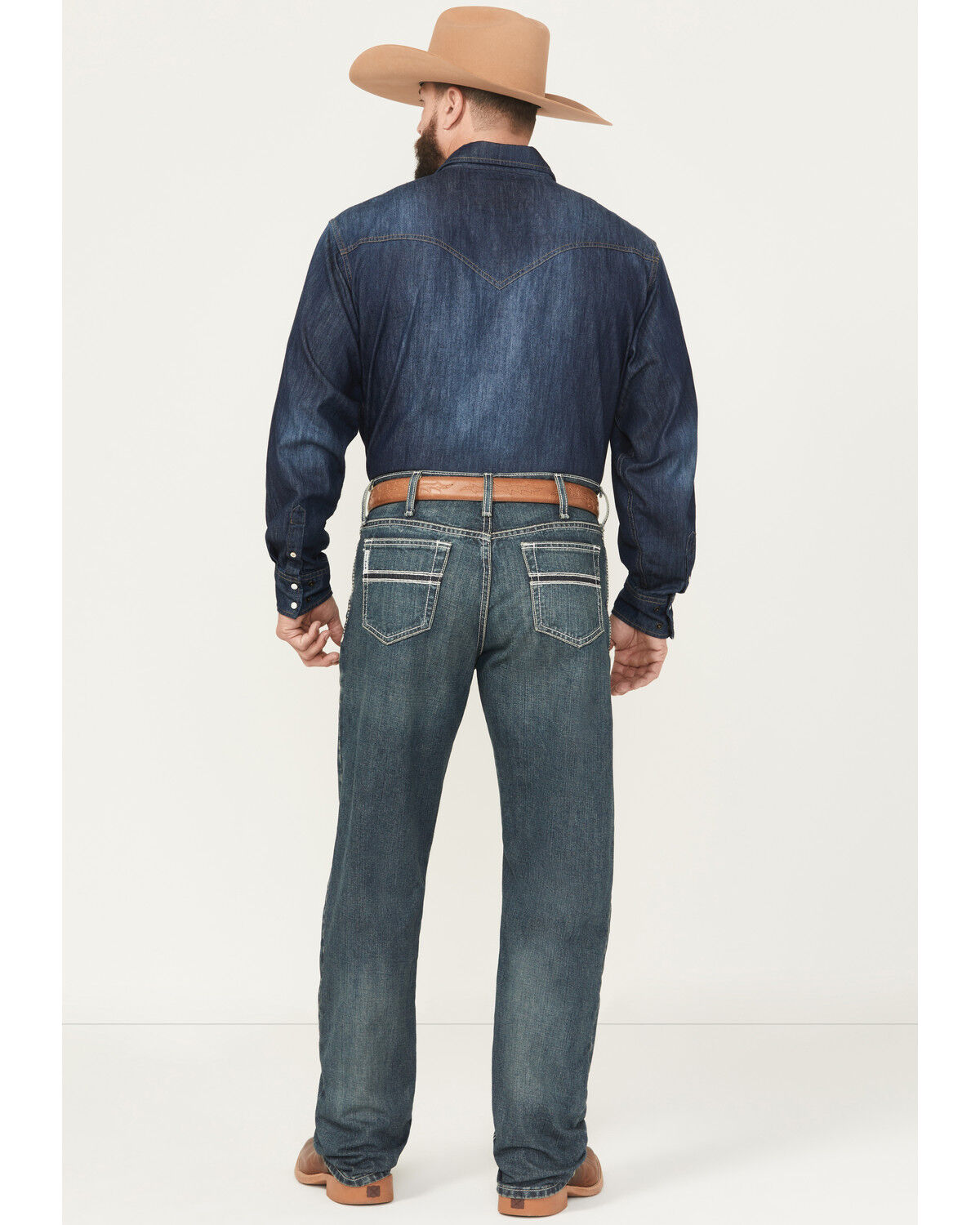 Cinch White Label Relaxed Fit Mid Rise Jeans Dark Stonewash