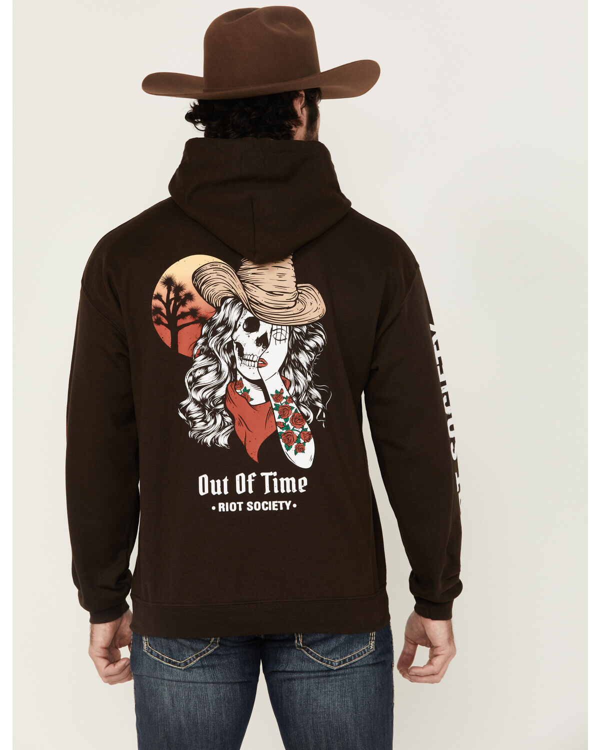 Riot Society Men's Boot Barn Exclusive Out of Time Cowgirl Graphic Hooded Sweatshirt
