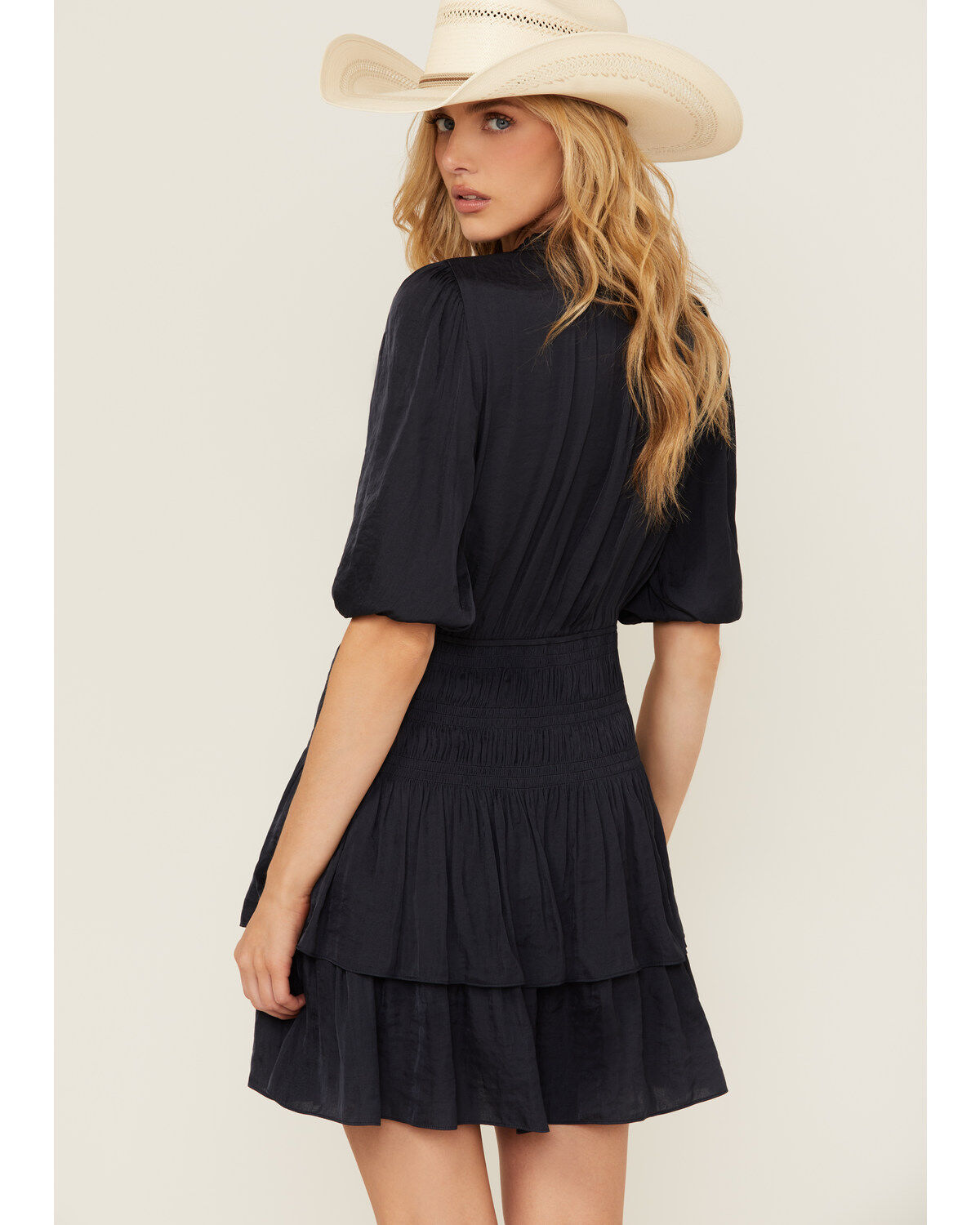 Revel Women's Solid Long Sleeve Mini Dress