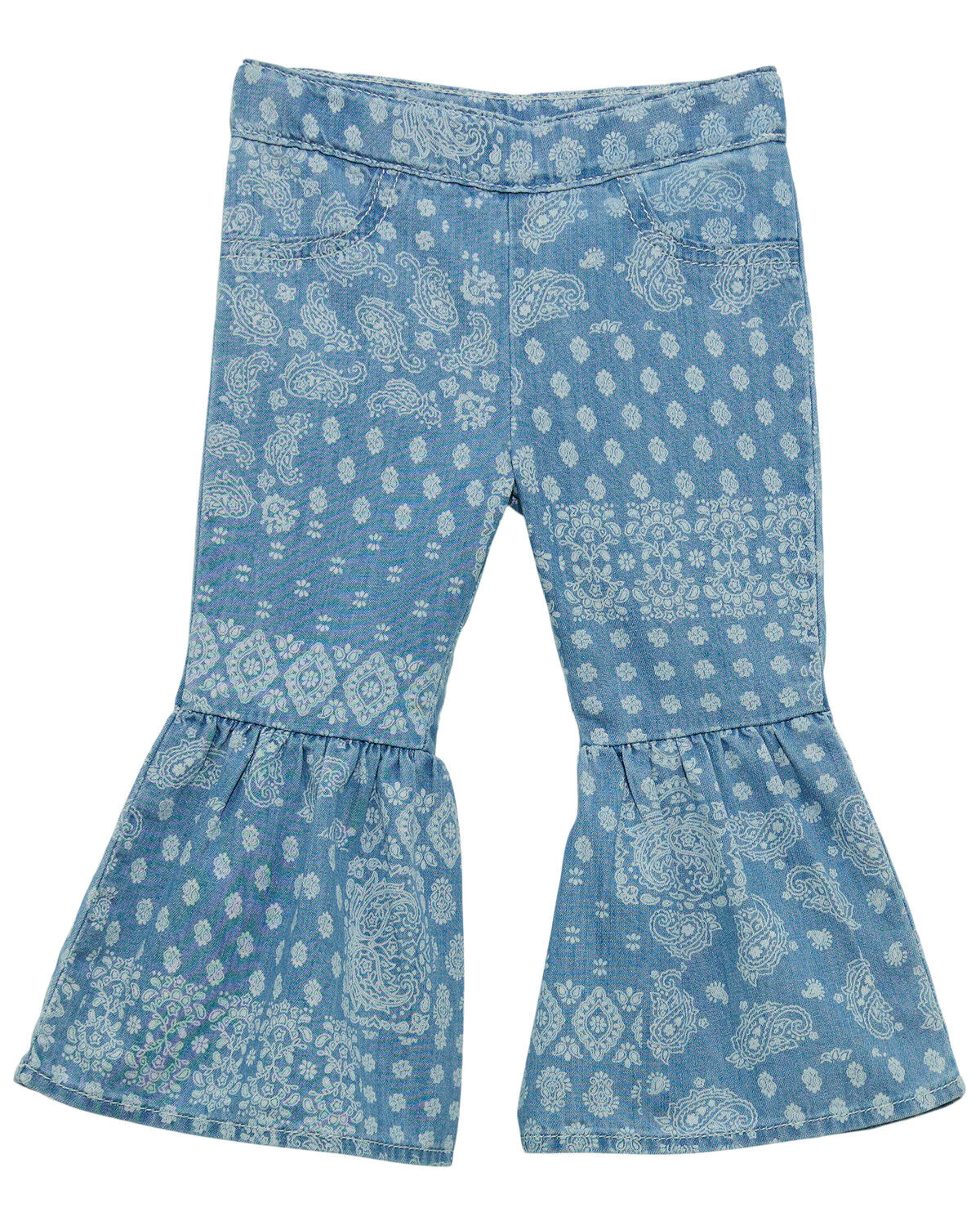 Wrangler Infant Girls' Light Wash Bandana Print Flare Denim Jeans