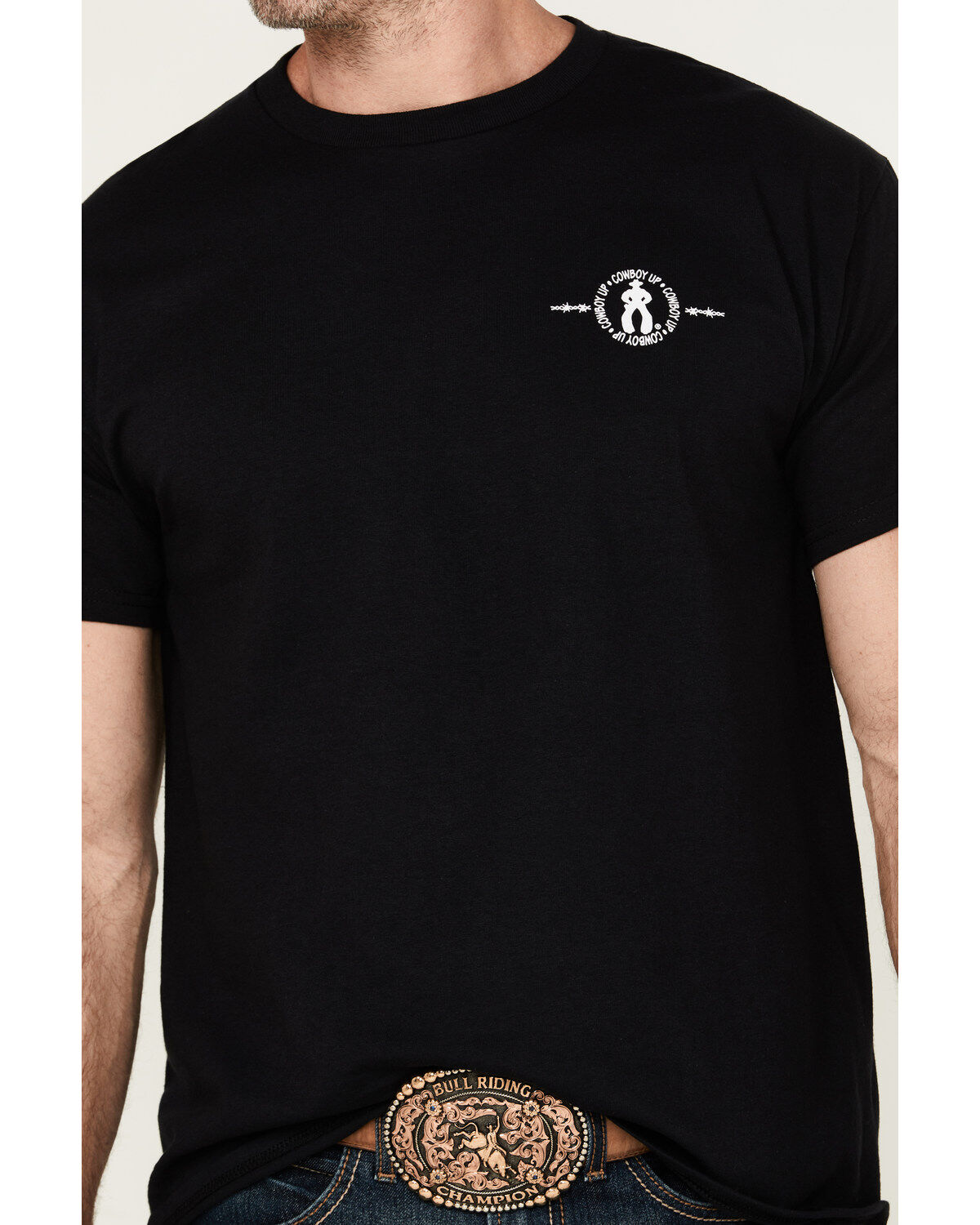 Cowboy Up Men's Step Aside Short Sleeve Graphic T-Shirt