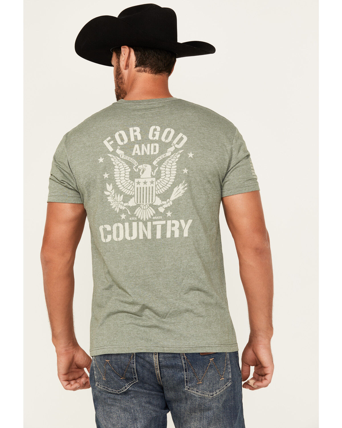 Kick Brass Men's For God and Country Short Sleeve Graphic T-Shirt