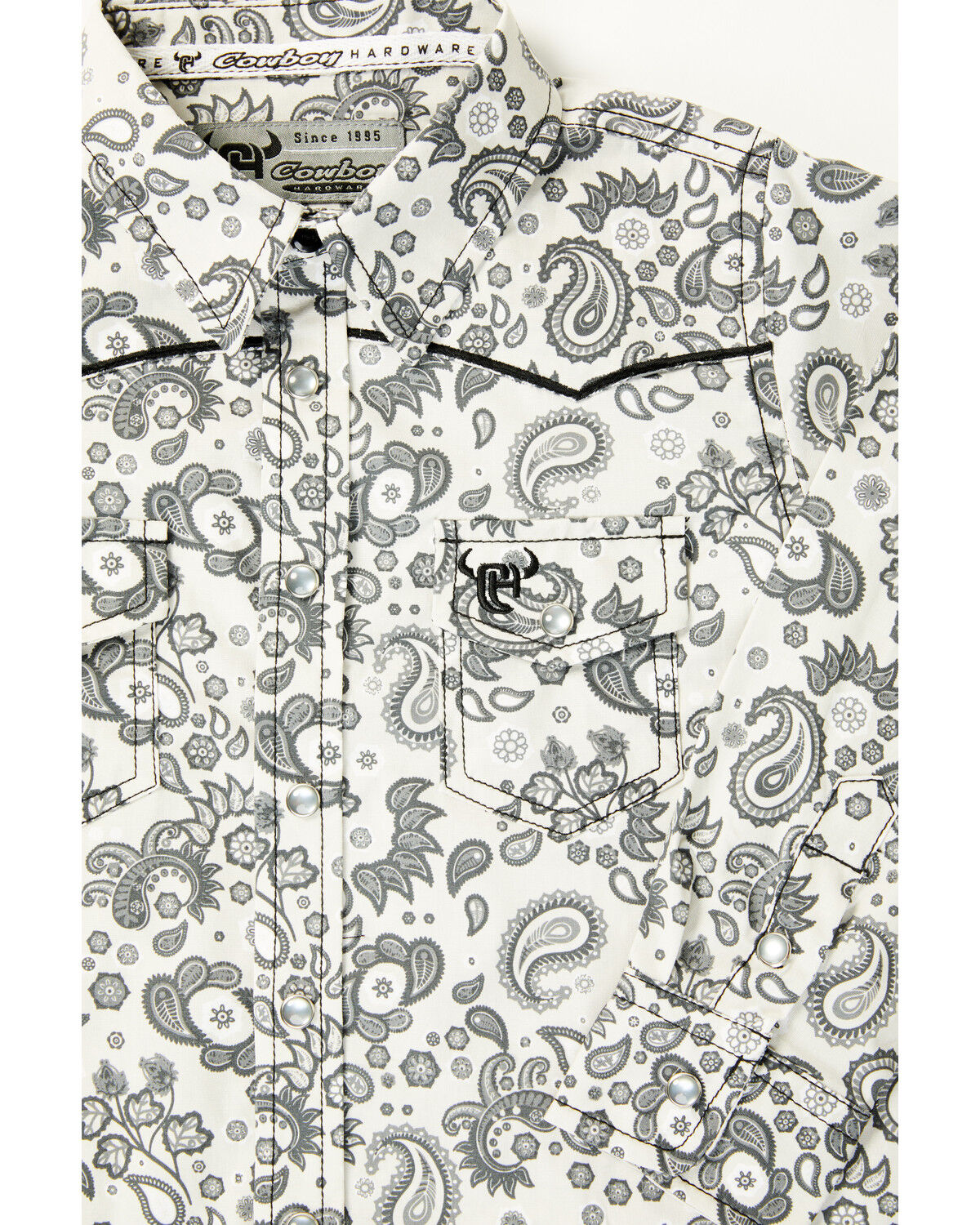 Cowboy Hardware Toddler Boys' Paisley Print Long Sleeve Pearl Snap Stretch Western Shirt