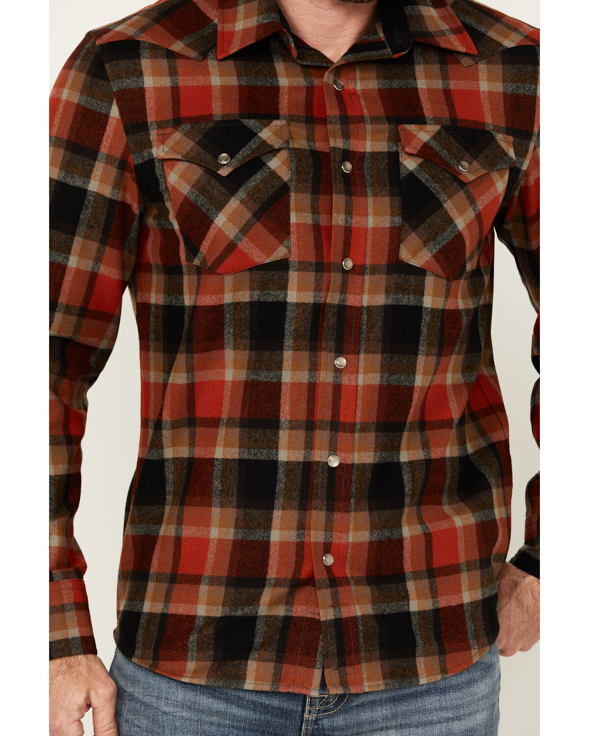 Pendleton Men's Canyon Plaid Print Long Sleeve Pearl Snap Western Shirt