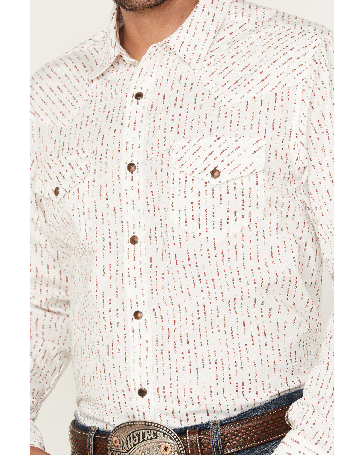 Gibson Men's Grapevine Arrow Geo Print Long Sleeve Snap Western Shirt