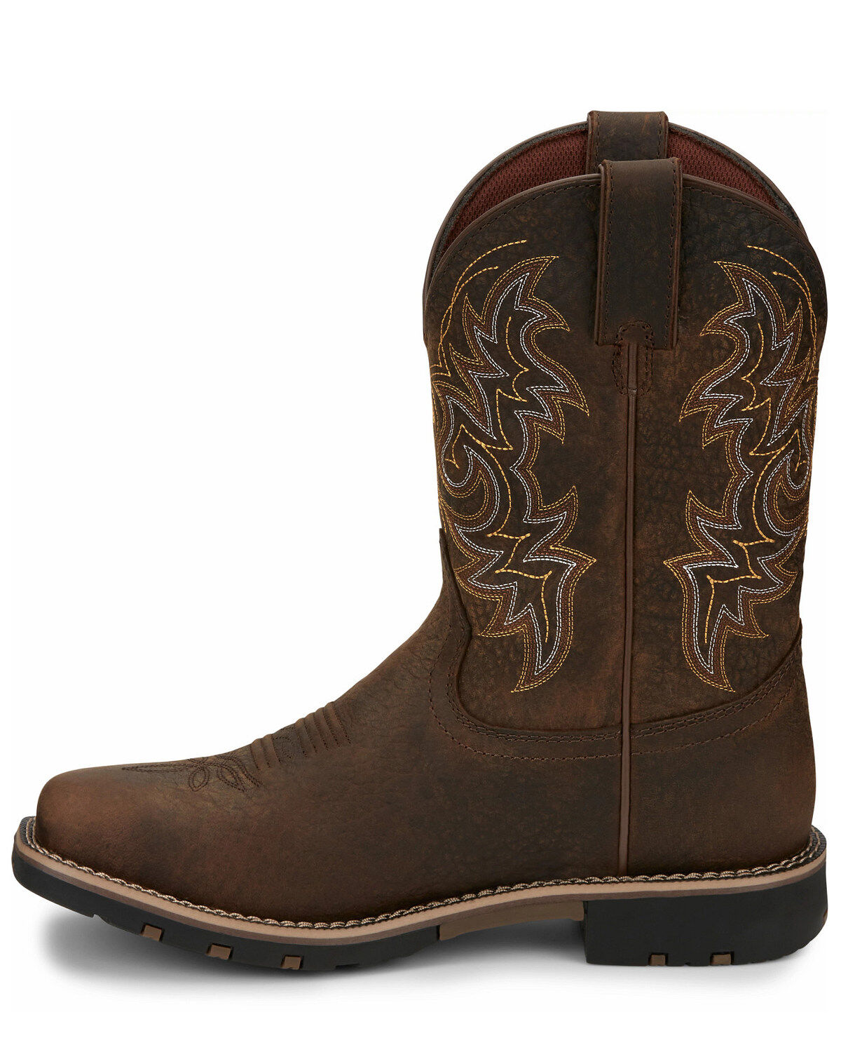 Justin Men's Fireman Brown Western Boots - Square Toe