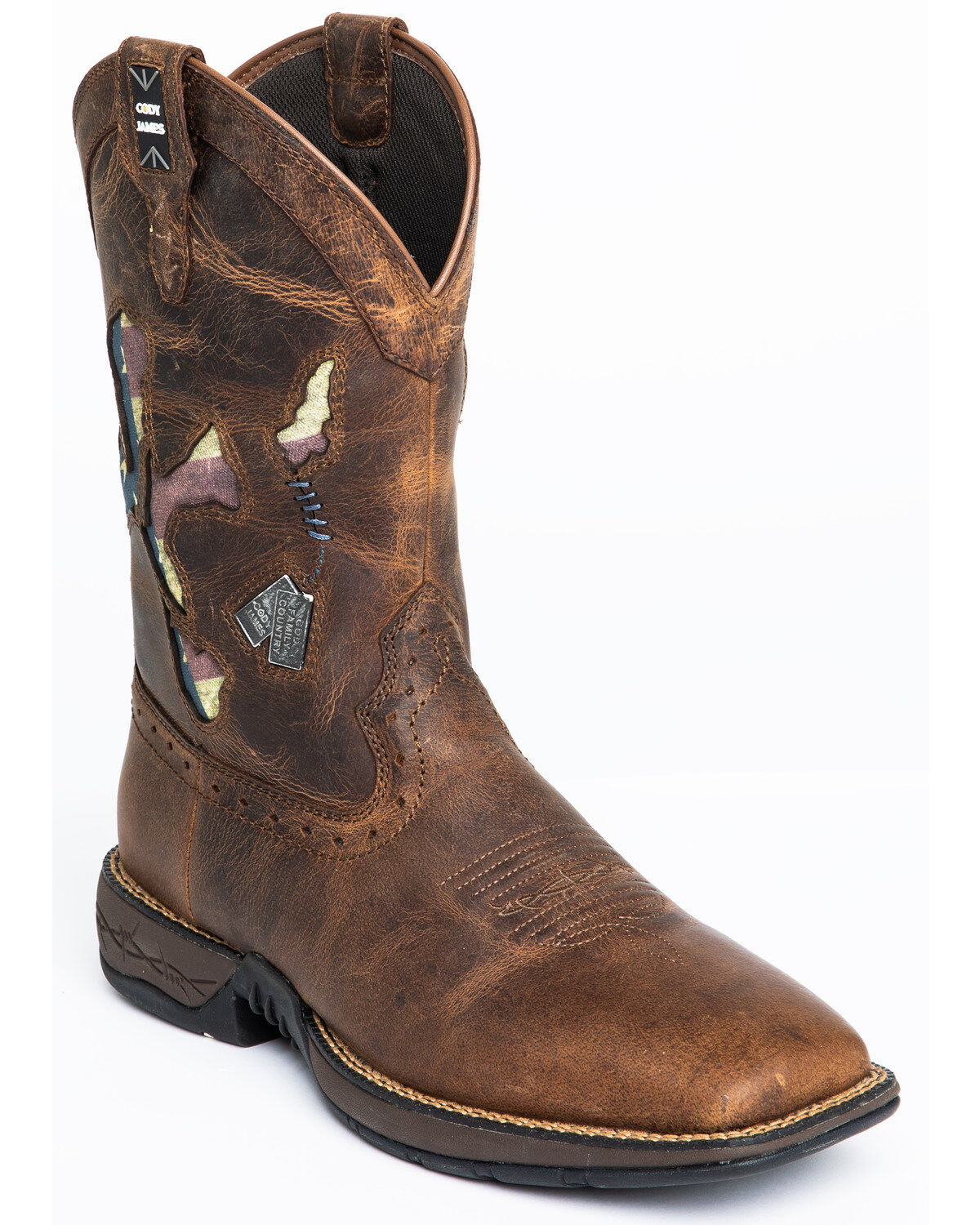 Brothers and Sons Men's Star Exports With Flag Western Performance Boots - Broad Square Toe