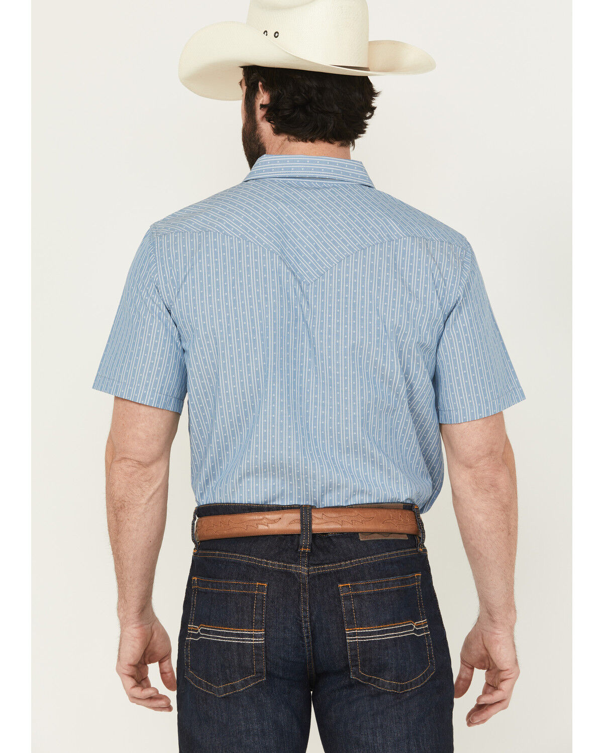 Cody James Men's Cowboy Way Striped Print Short Sleeve Snap Western Shirt