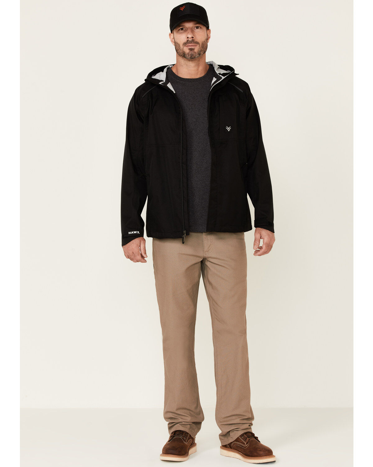 Hawx Men's Pro Elements Zip-Front Hooded Poly-Shell Work Jacket
