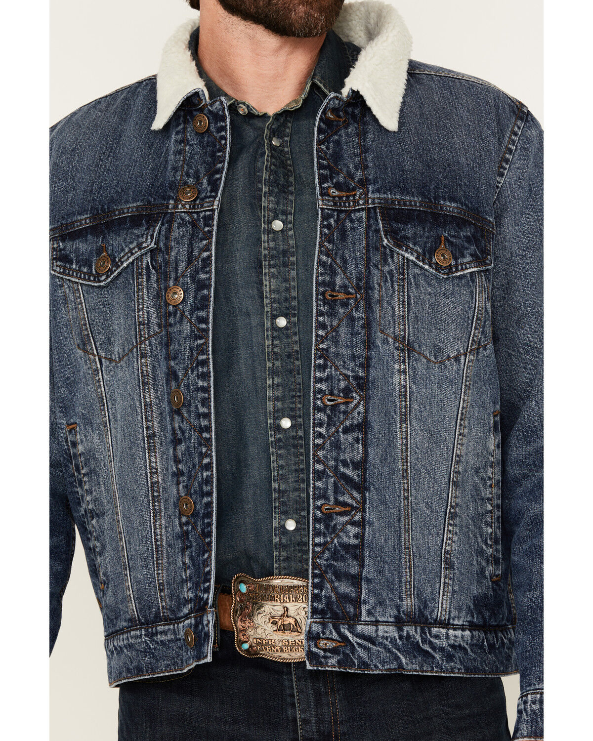 Cody James Men's Sherpa Lined Denim Jacket