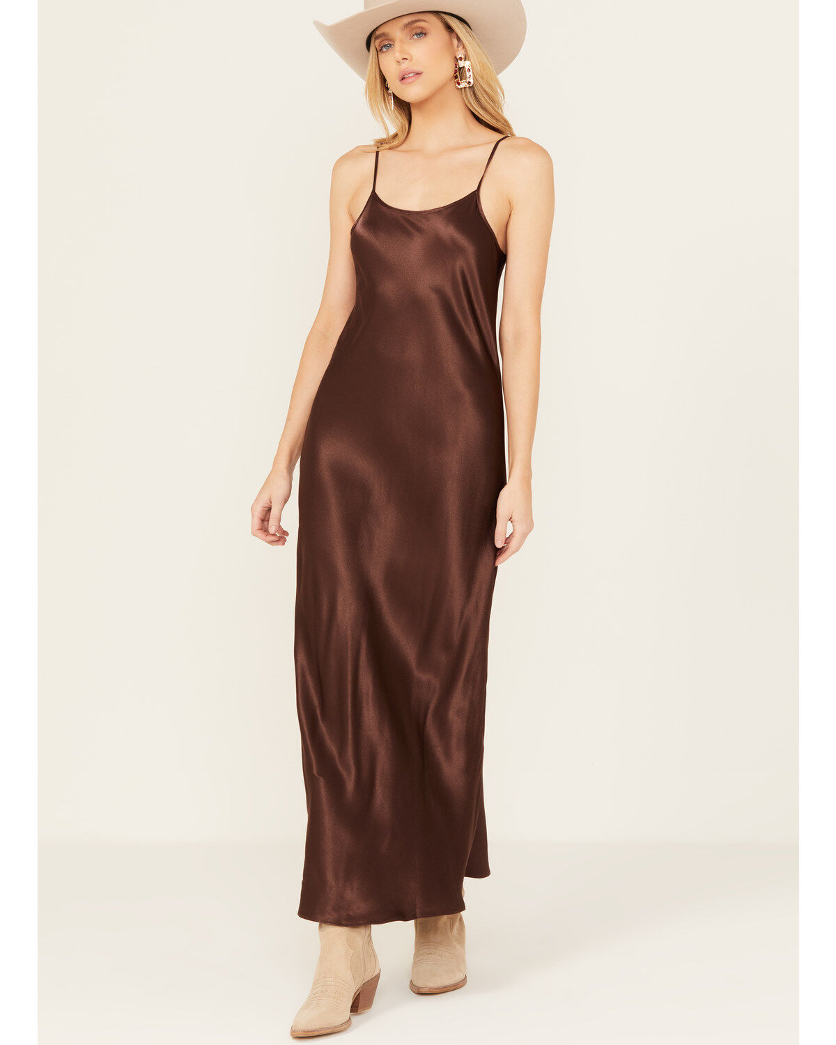 Shyanne Women's Satin Back Crepe Cami Midi Dress