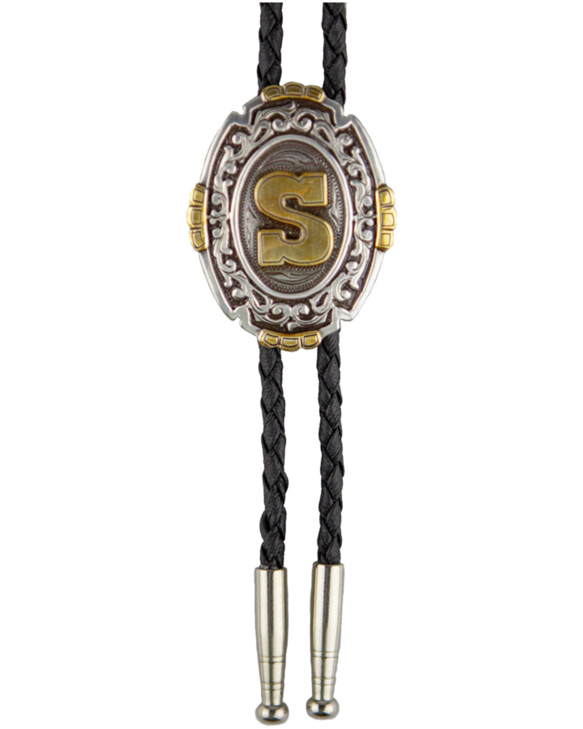 Cody James Men's Antique Silver & Gold Initial S Bolo Tie