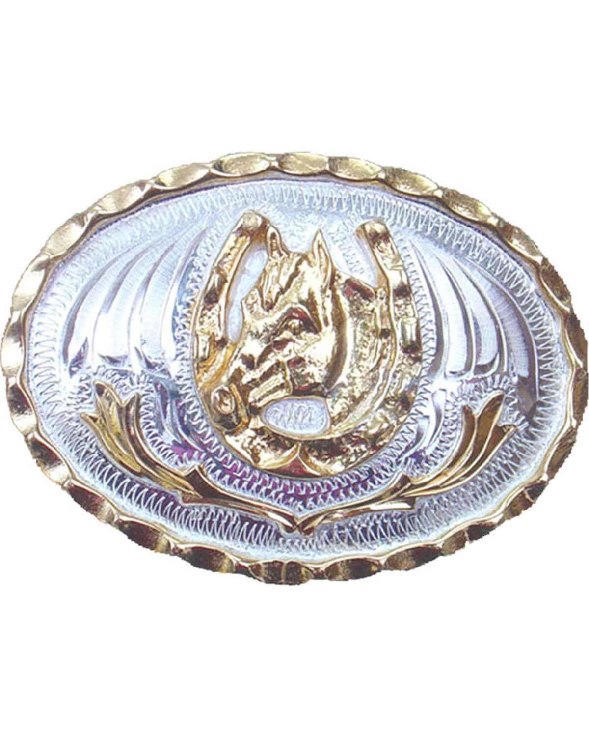 Western Express Men's Small Horsehead and Horseshoe Belt Buckle