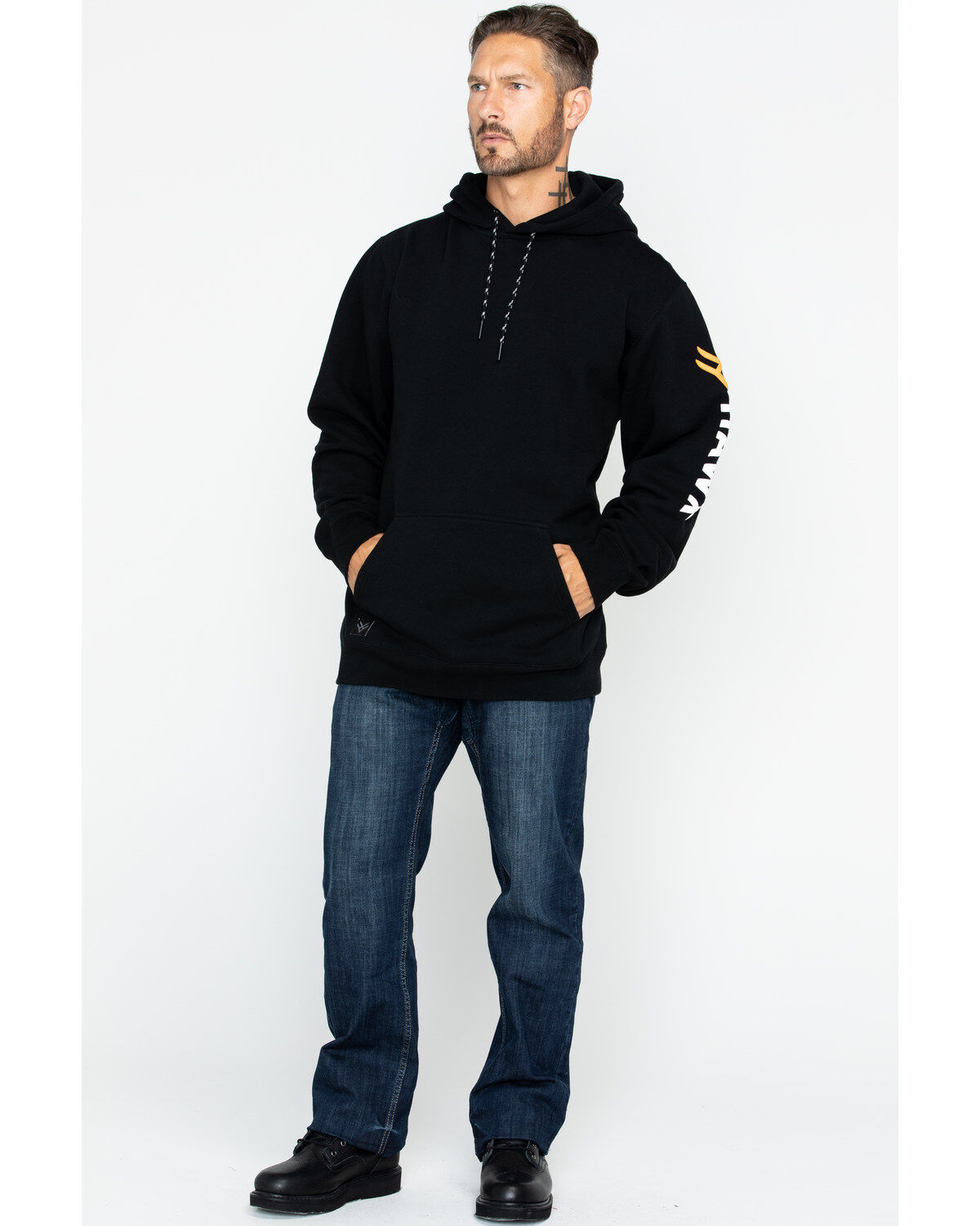 Hawx Men's Logo Sleeve Hooded Work Sweatshirt - Tall