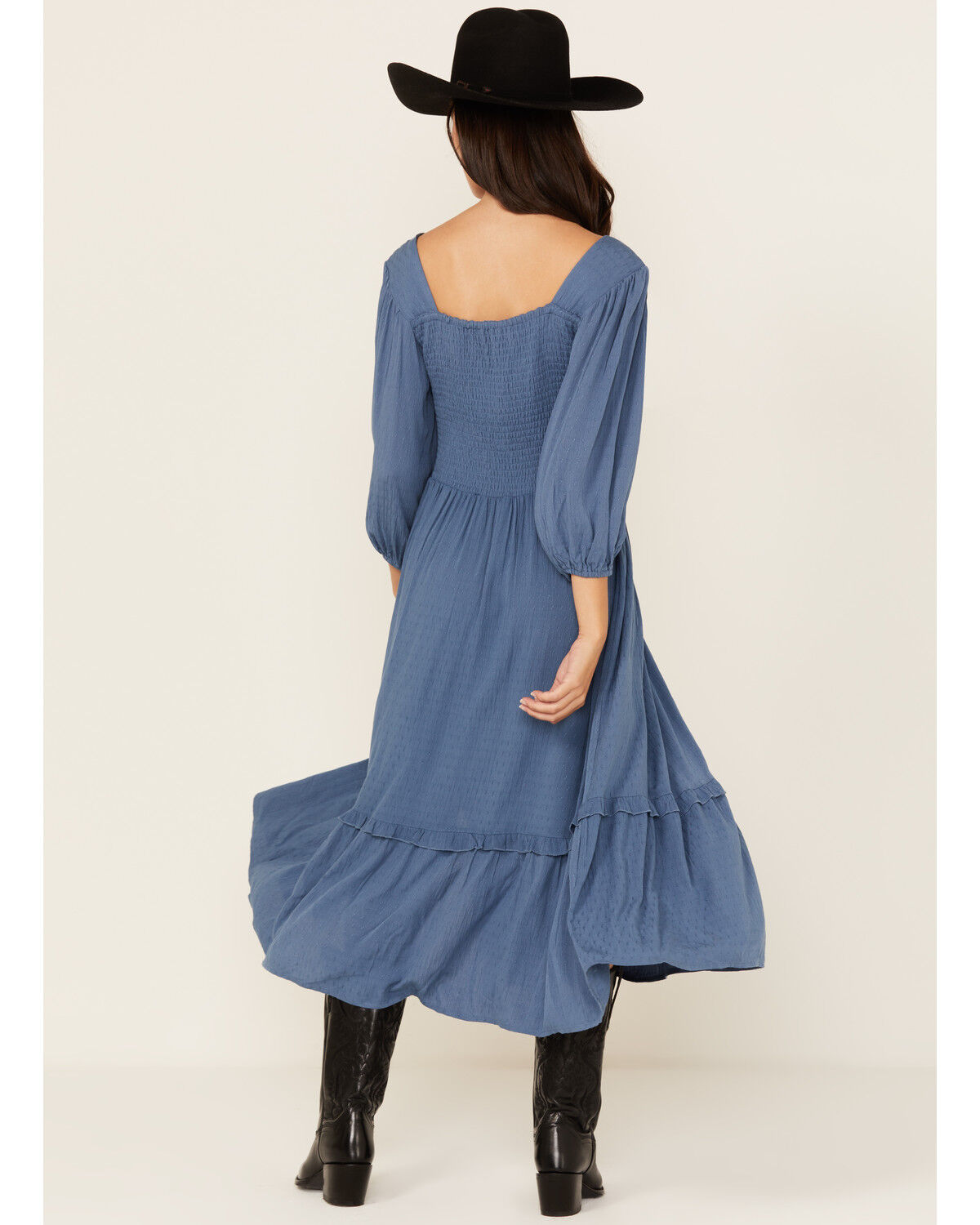 Wild Moss Women's Knot Front Midi Dress