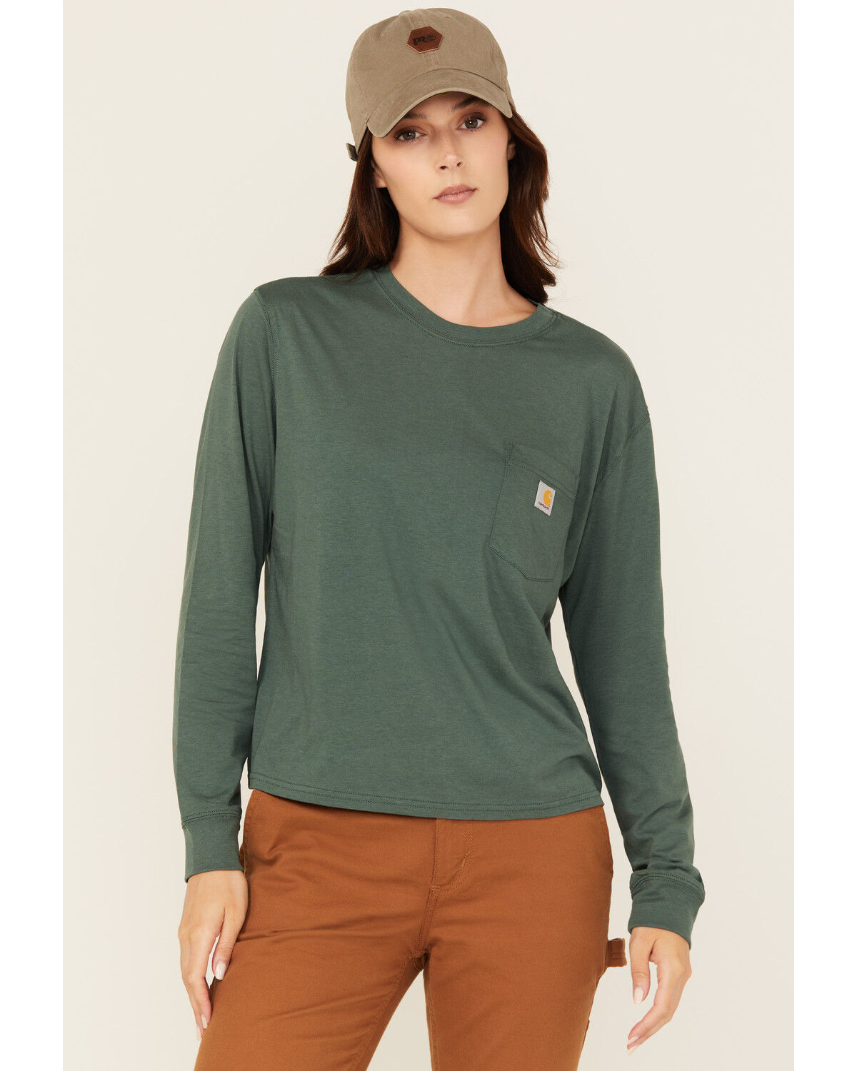 Carhartt Women's Tencel® Fiber Series Logo Loose Fit Long Sleeve Work Tee