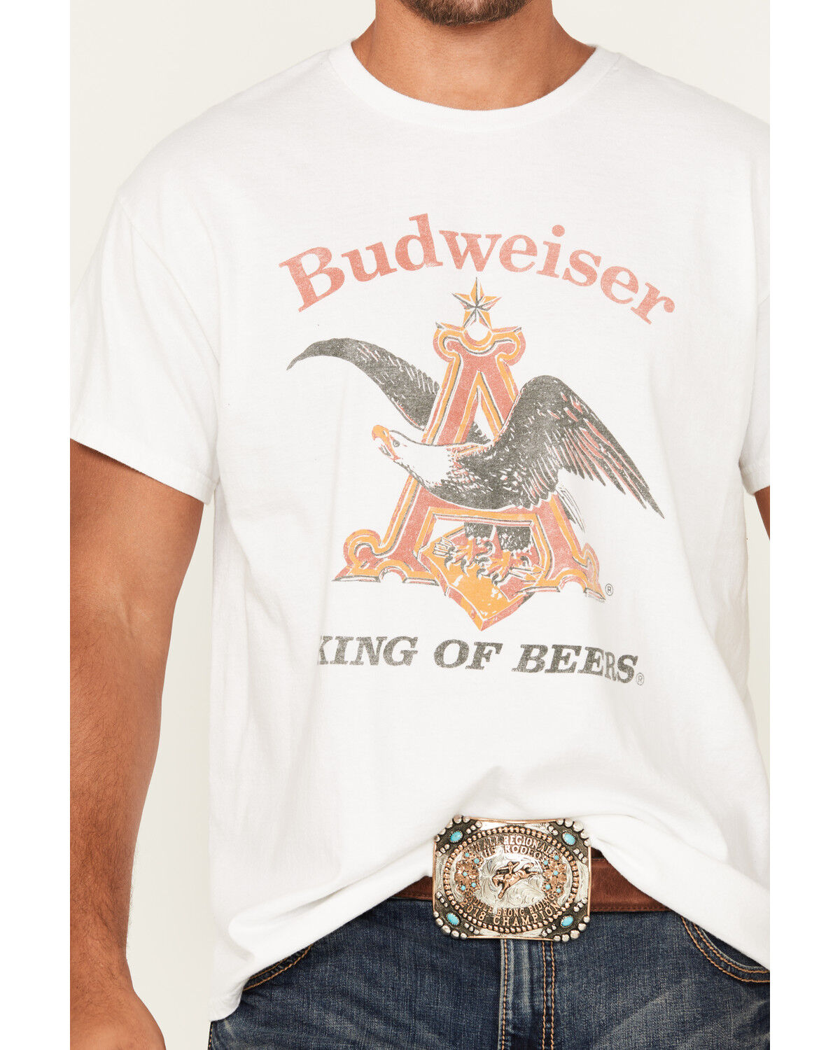 Budweiser Men's King Of Beers Logo Short Sleeve Graphic T-Shirt