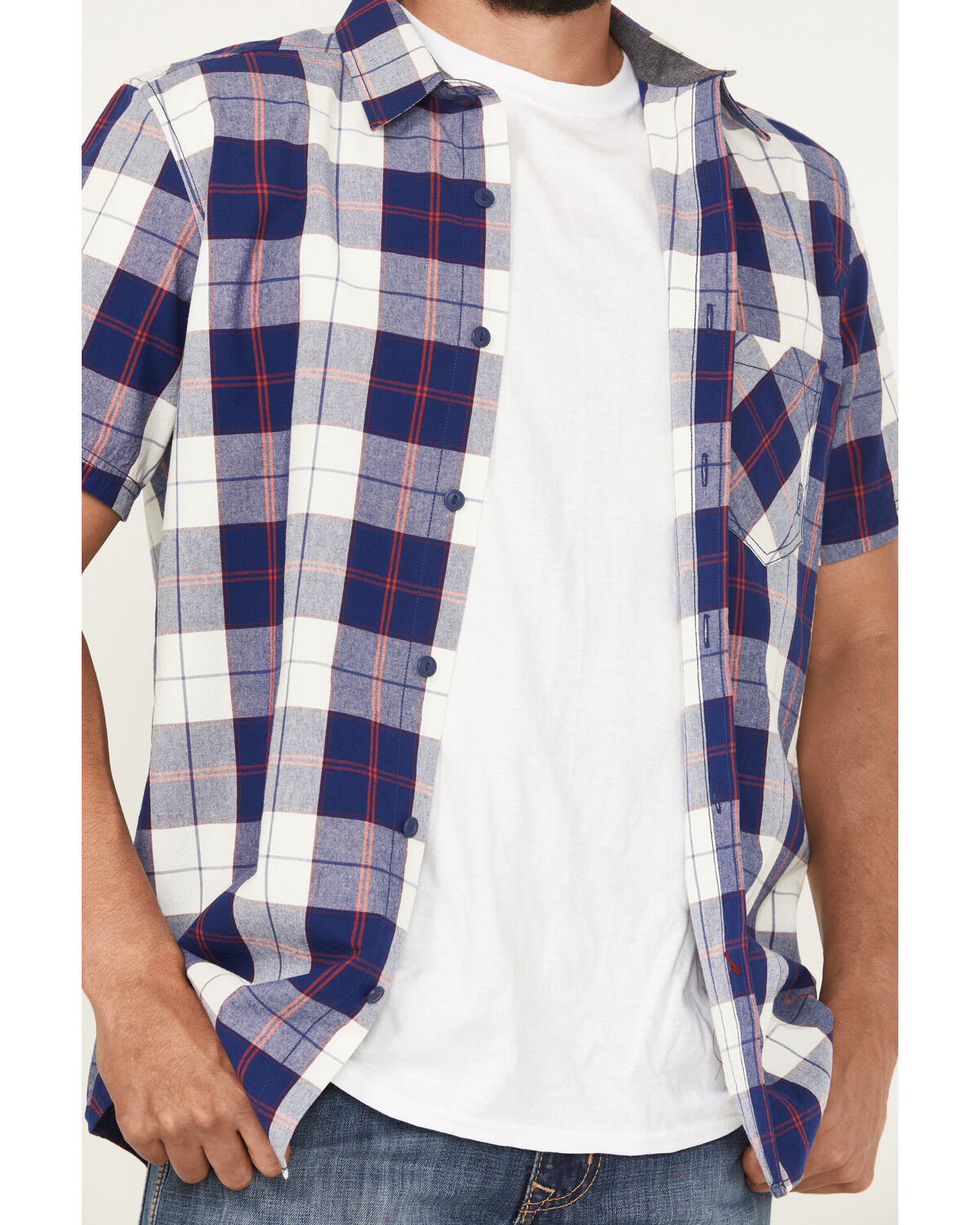 Brothers And Sons Calaveras Plaid Print Short Sleeve Button-Down Western Shirt