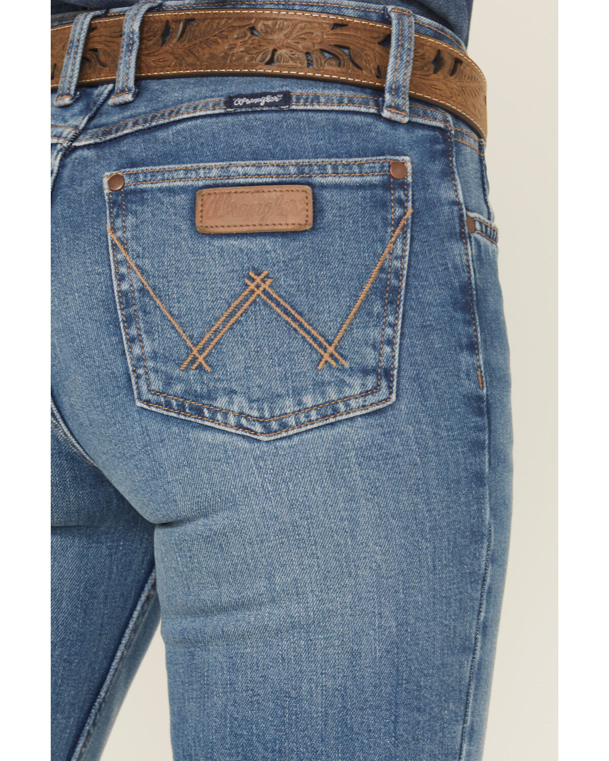 Wrangler Retro Women's Allison Dark Wash Mid Rise Mae Trouser Stretch Denim Jeans