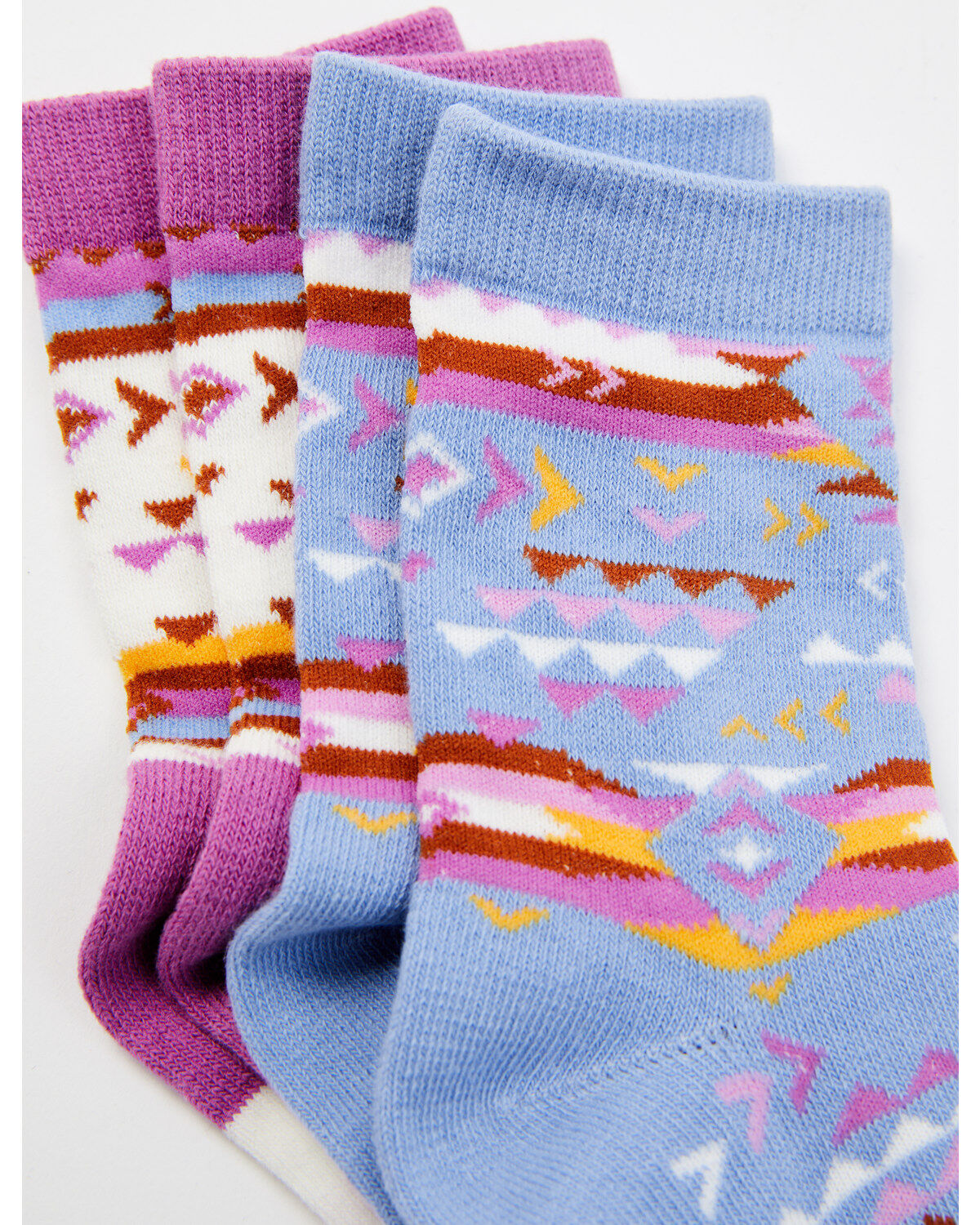 Shyanne Girls' Meadow Mauve Southwestern Print Crew Socks - 2 Pack