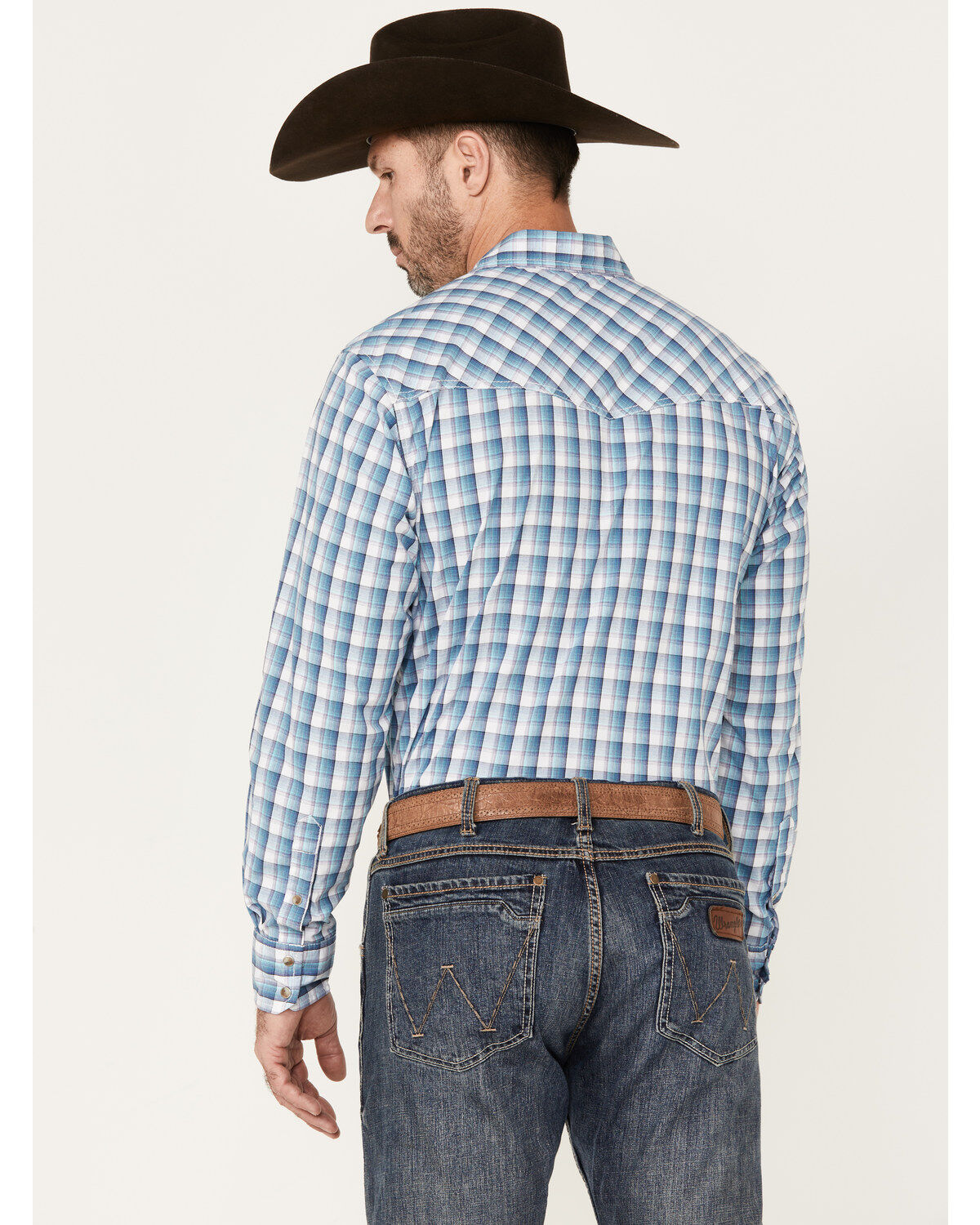 Wrangler 20x Men's Plaid Print Long Sleeve Snap Western Shirt