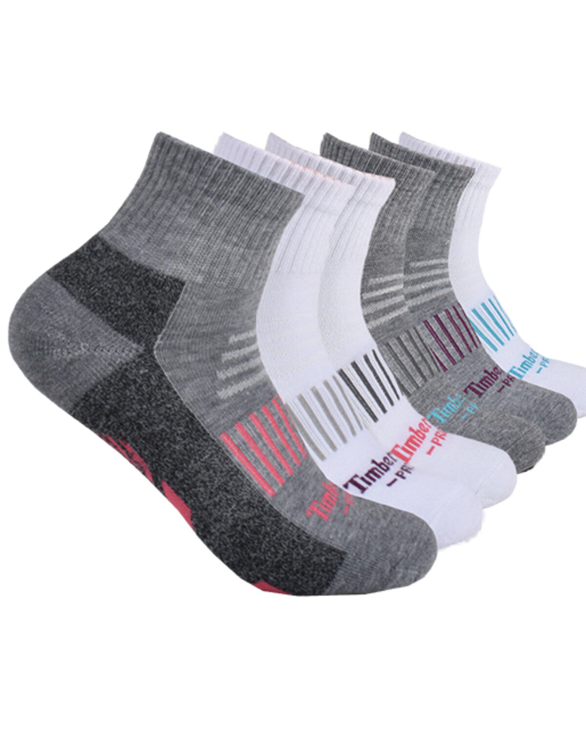 Timberland PRO Women's Contrast Logo Quarter Socks - 6 Piece