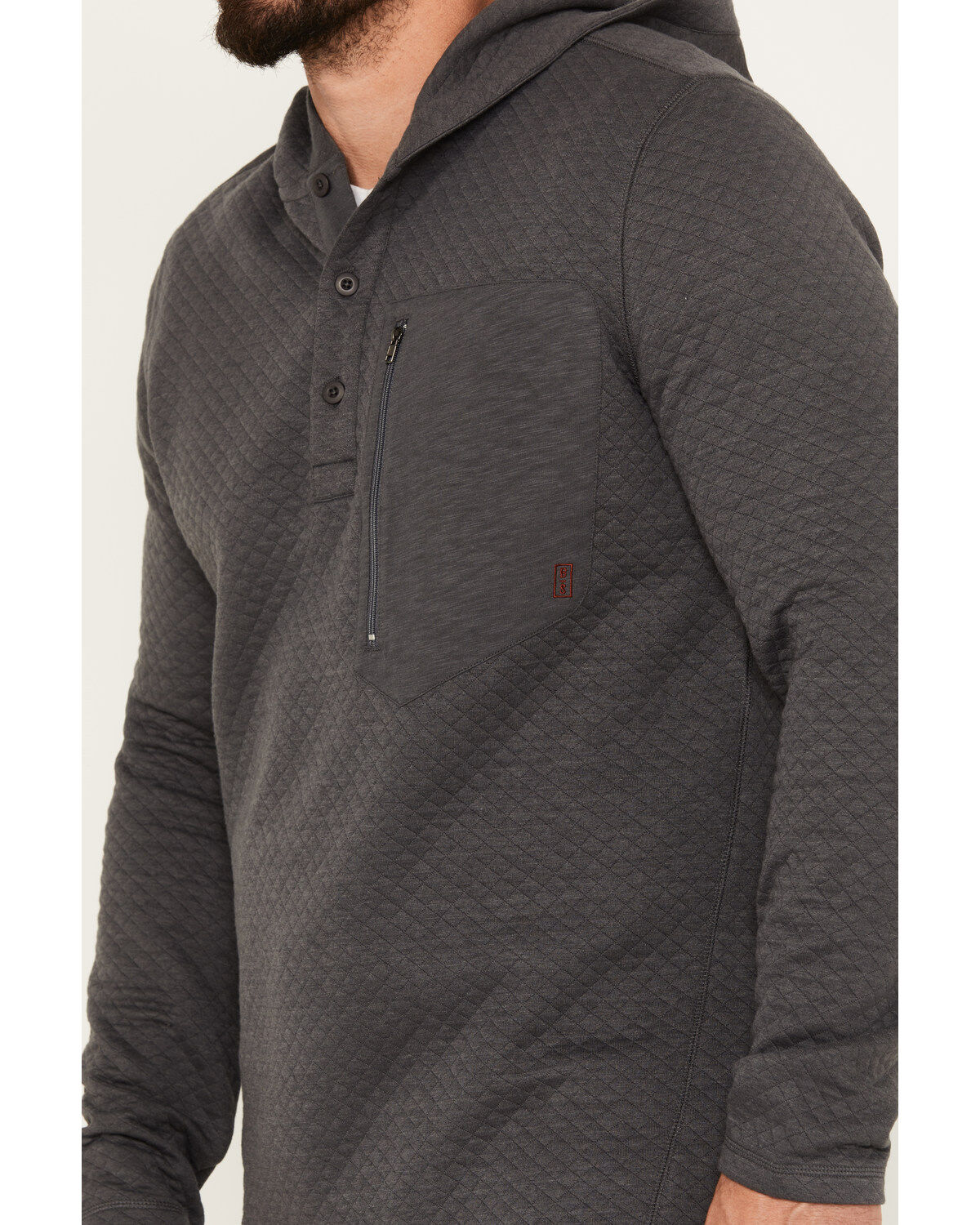 Brothers and Sons Men's Quilted Button-Down Hooded Pullover