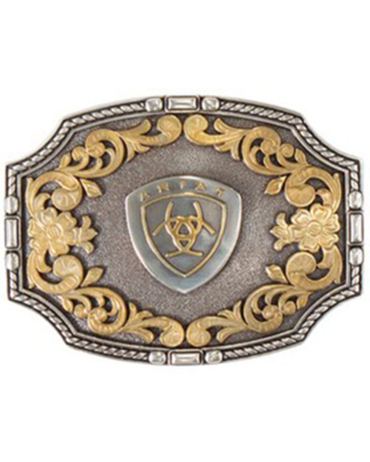Ariat Men's Floral Rope Edge Belt Buckle