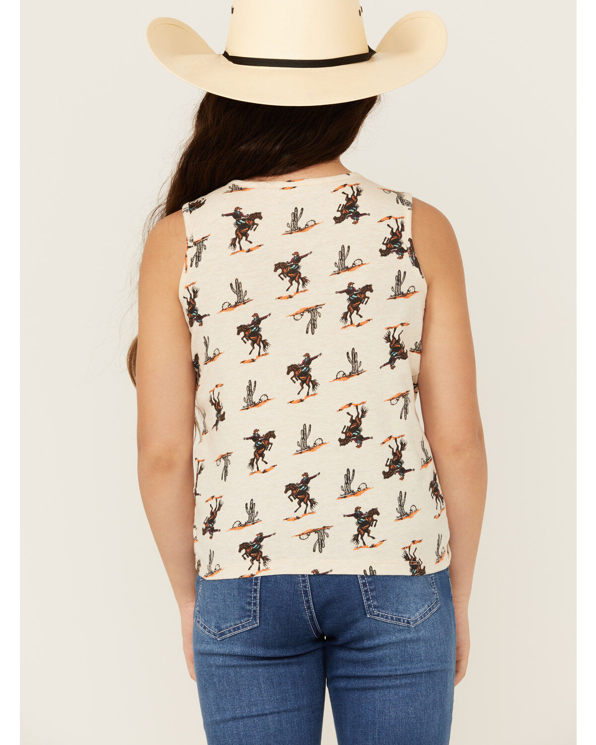 Wrangler Girls' Rodeo Print Sleeveless Tank