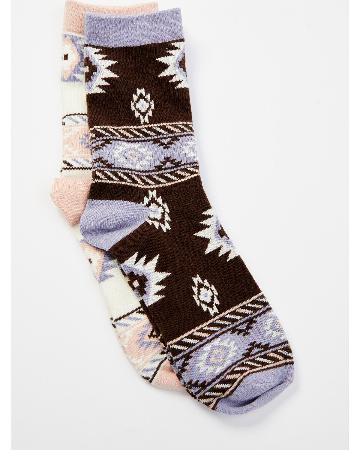 Shyanne Women's Wisteria Southwestern Print Crew Socks - 2 Pack