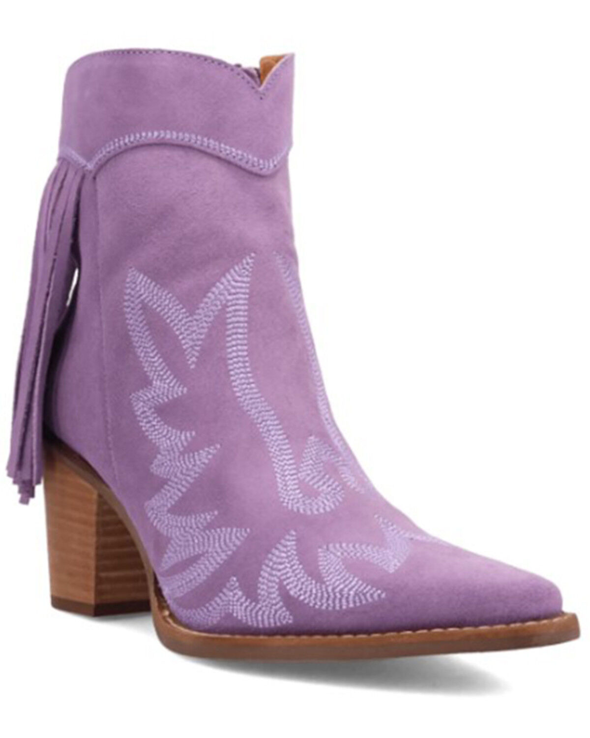 Dingo Women's Wild Sage Suede Fringe Western Booties - Round Toe