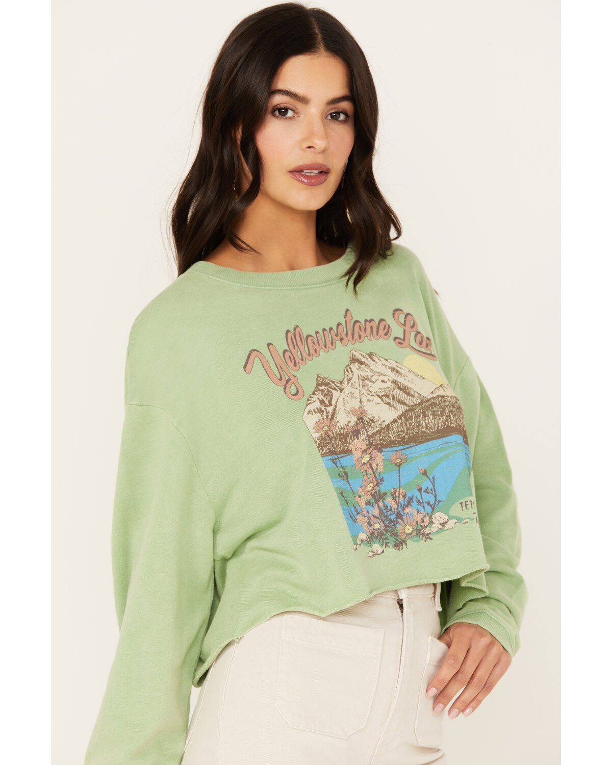 Cleo + Wolf Women's Yellowstone Lake Long Sleeve Graphic Tee