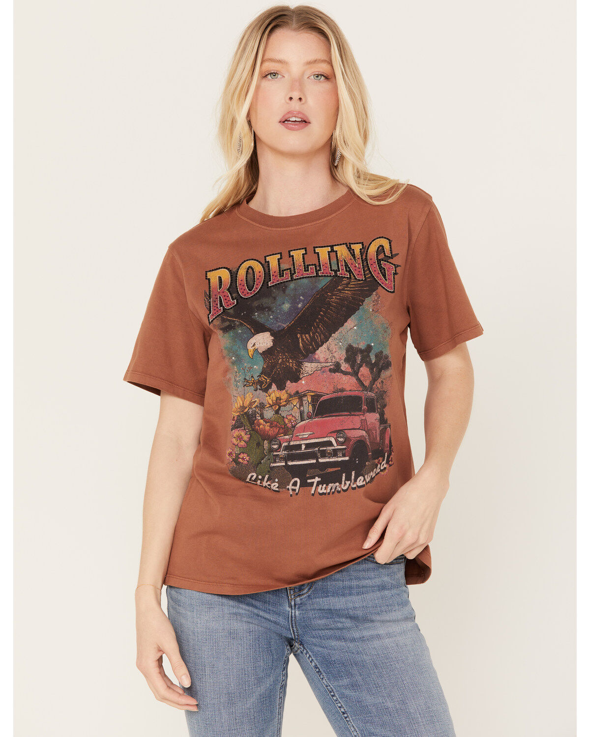 Idyllwind Women's Rhinestone Rolling Graphic Western Tee