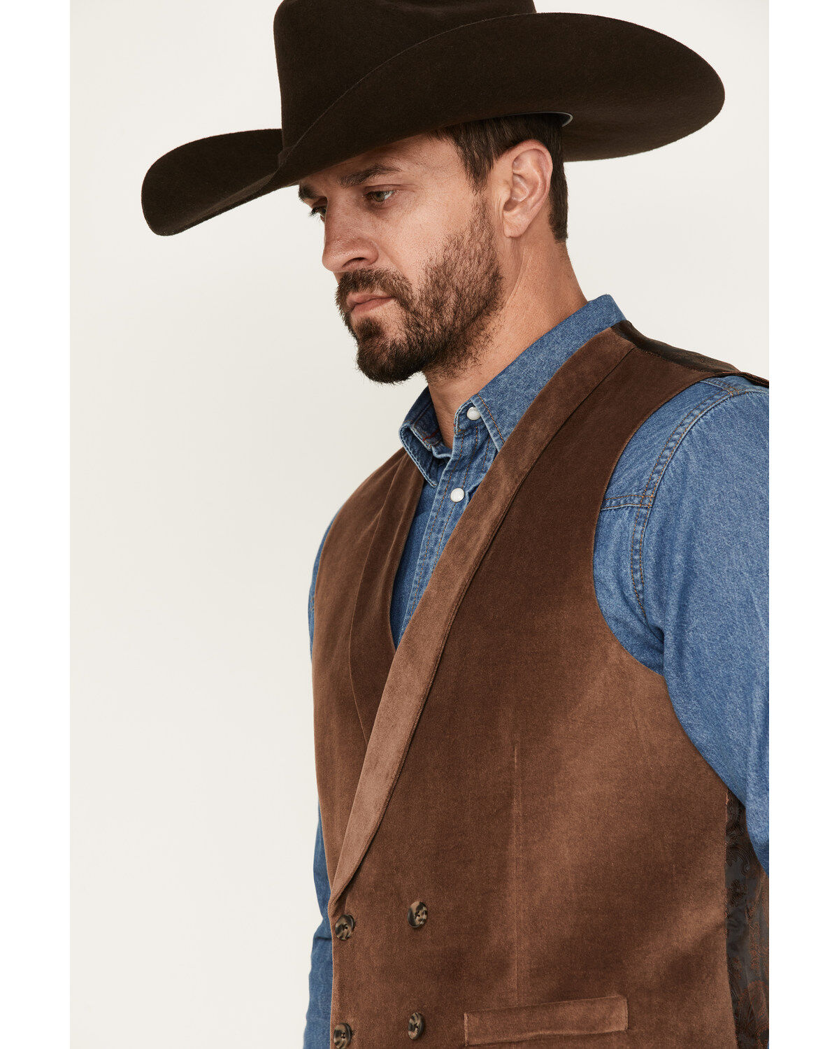 Cody James Men's Amarillo Double-Breasted Velvet Vest