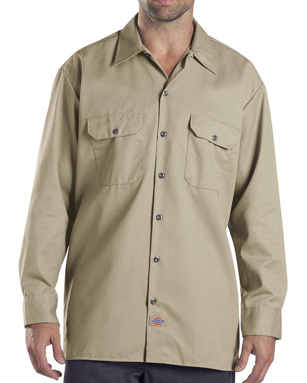 Dickies Men's Solid Twill Long Sleeve Work Shirt - Folded