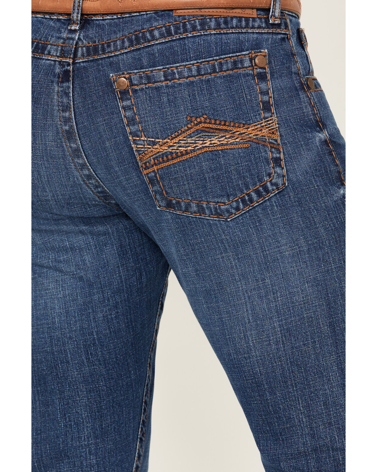 Rock 47 by Wrangler Men's Breaunvieh Light Wash Slim Bootcut Stretch Denim Jeans
