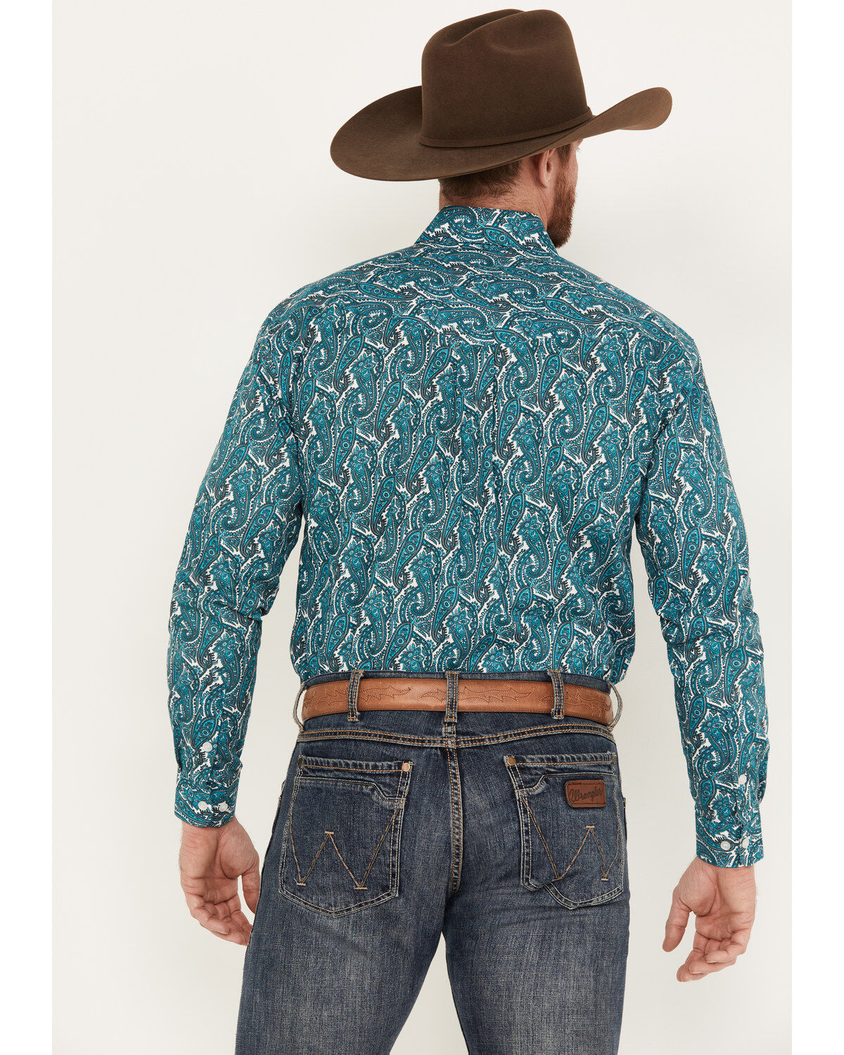 Roper Men's Amarillo Paisley Print Long Sleeve Button-Down Western Shirt