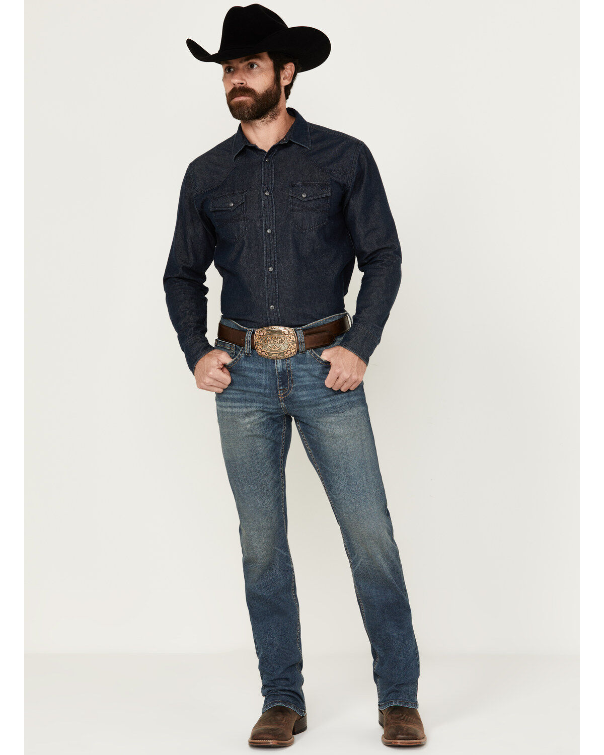 Cody James Men's Grullo Dark Wash Slim Straight Stretch Denim Jeans