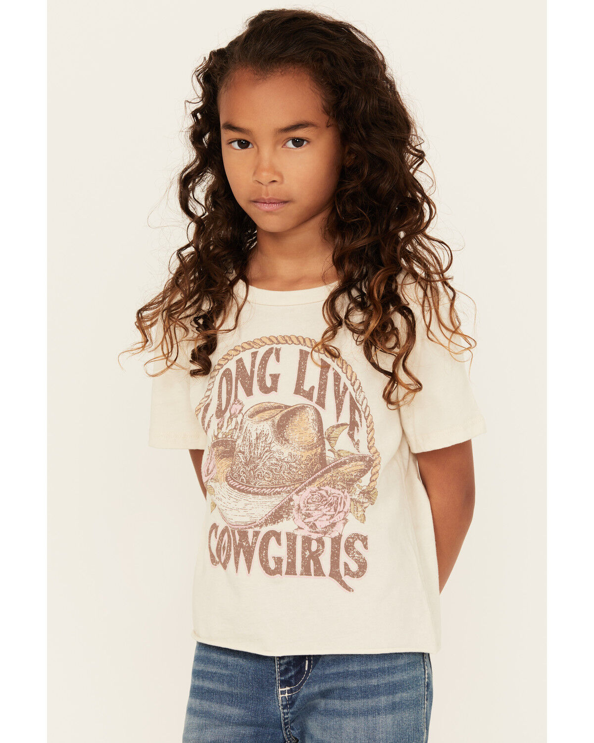 La La Land Girls' Long Live Cowgirls Short Sleeve Graphic Tee