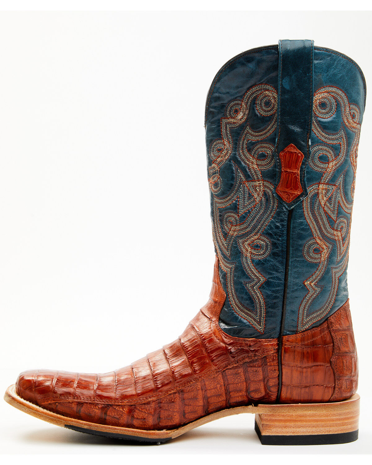 Tanner Mark Men's Exotic Caiman Belly Western Boots - Broad Square Toe