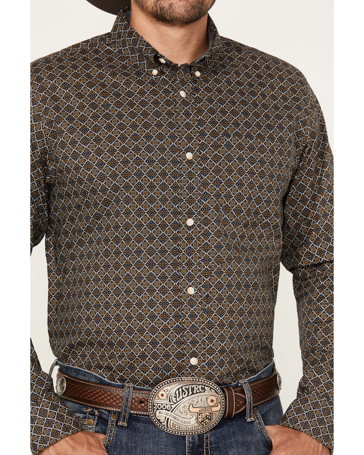 Cody James Men's Money Maker Print Long Sleeve Button-Down Western Shirt