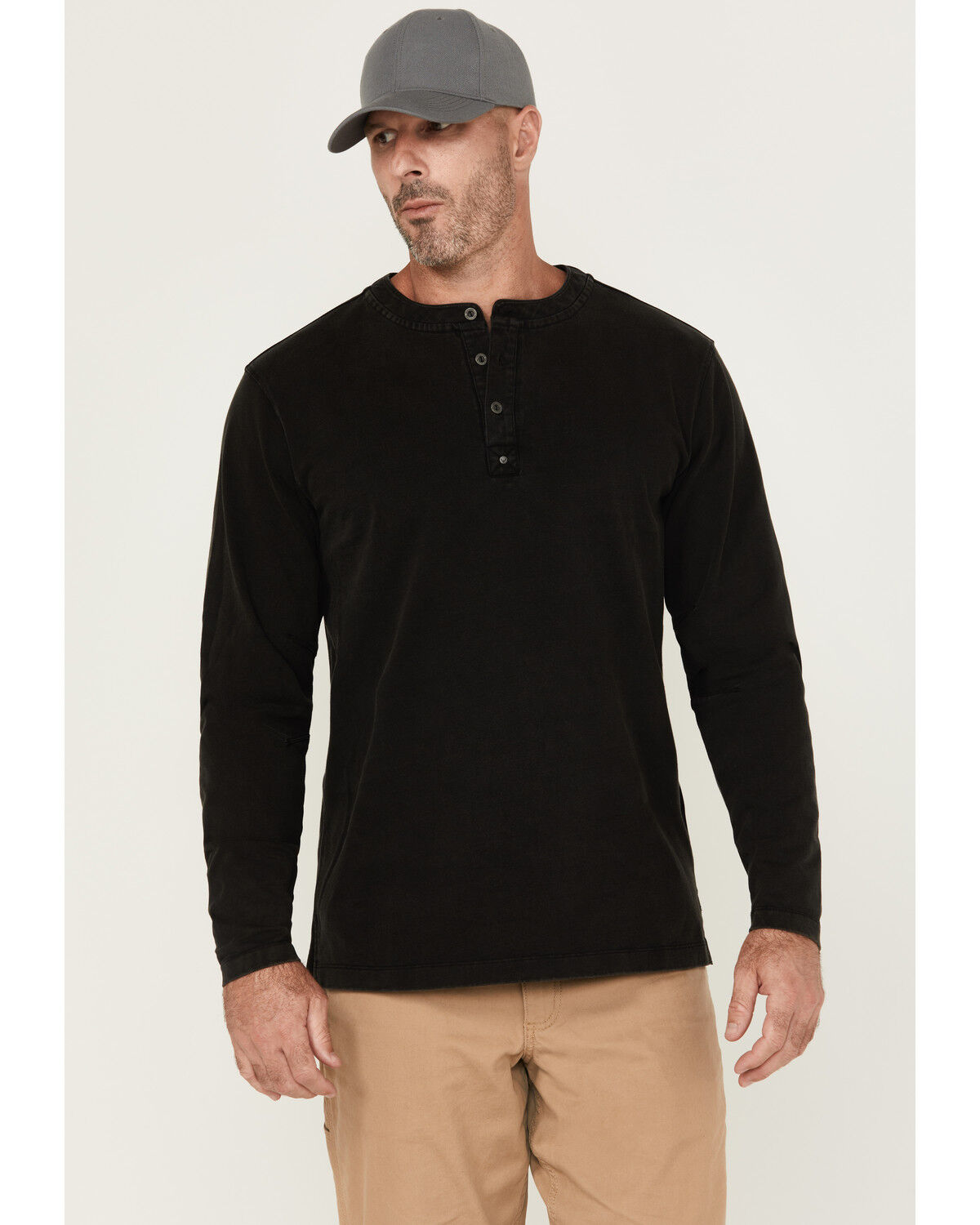 Thorogood Men's Heavyweight Vintage-Wash Long Sleeve Henley Shirt