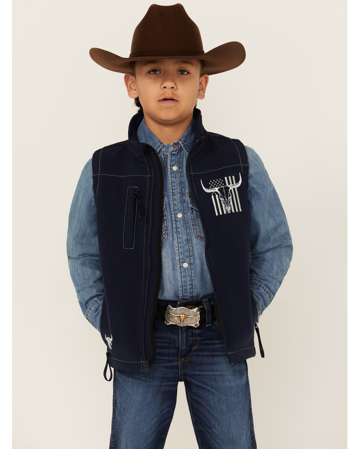 Cowboy Hardware Boys' Skull Flag Vest