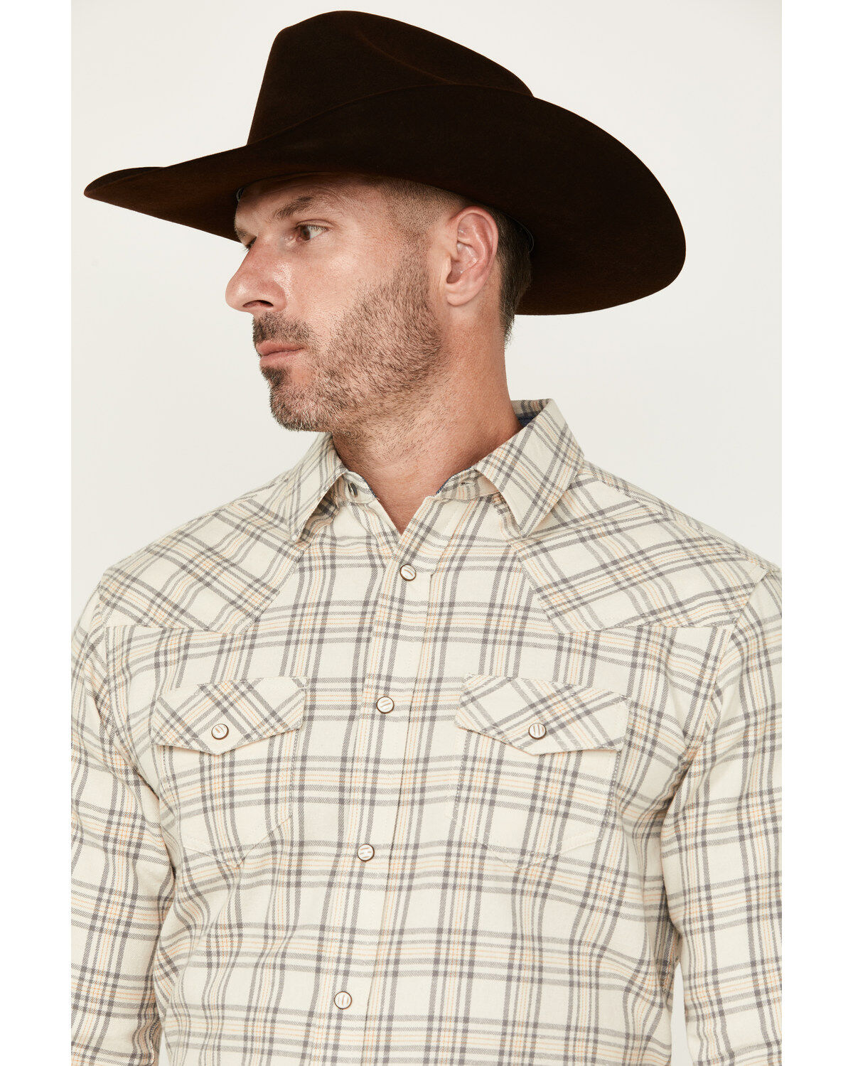 Cody James Men's Declaration Plaid Print Long Sleeve Snap Western Shirt