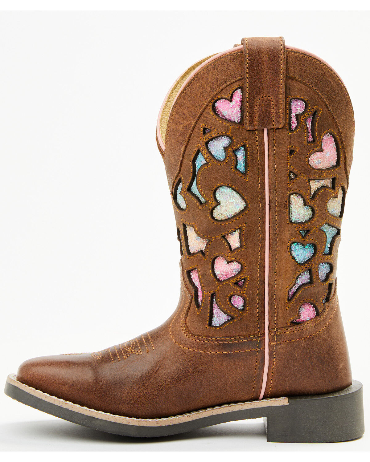 Shyanne Girls' Mi Amor Glitter Inlay Western Boots - Broad Square Toe