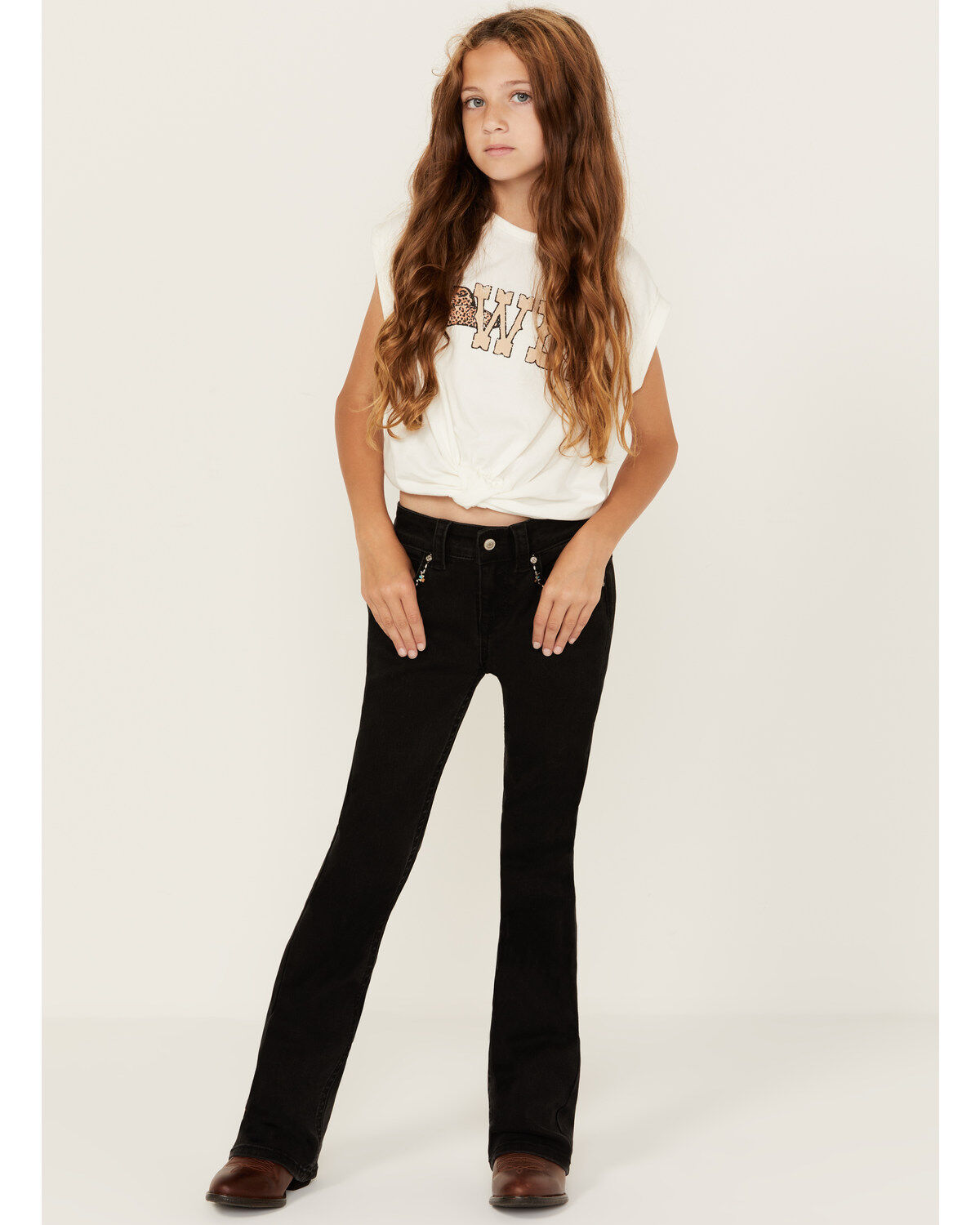 Shyanne Girls' Southwestern Embroidered Pocket Bootcut Stretch Jeans