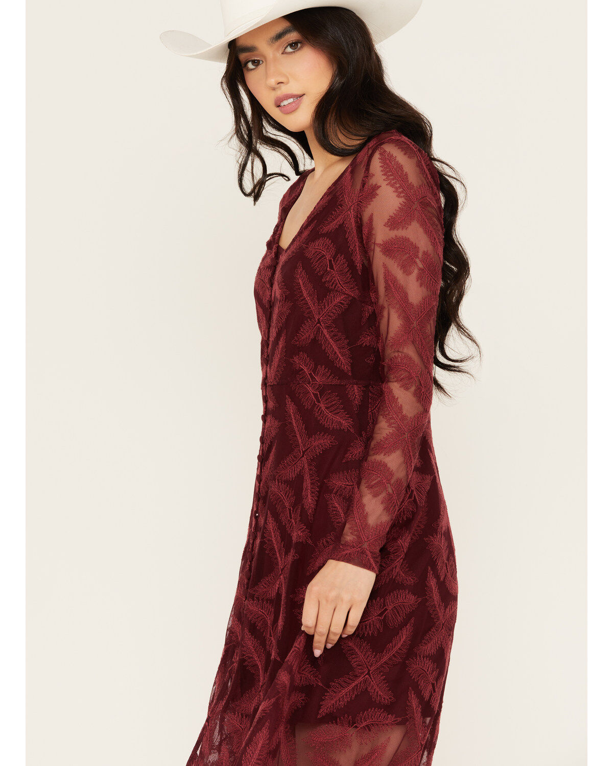 Shyanne Women's Lace Long Sleeve Maxi Dress