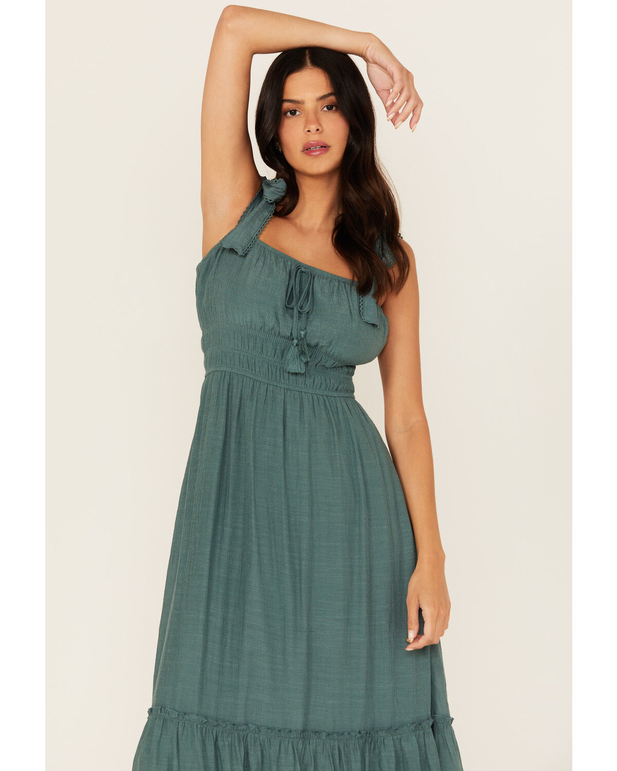 Trixxi Women's Smocked Waist Midi Dress